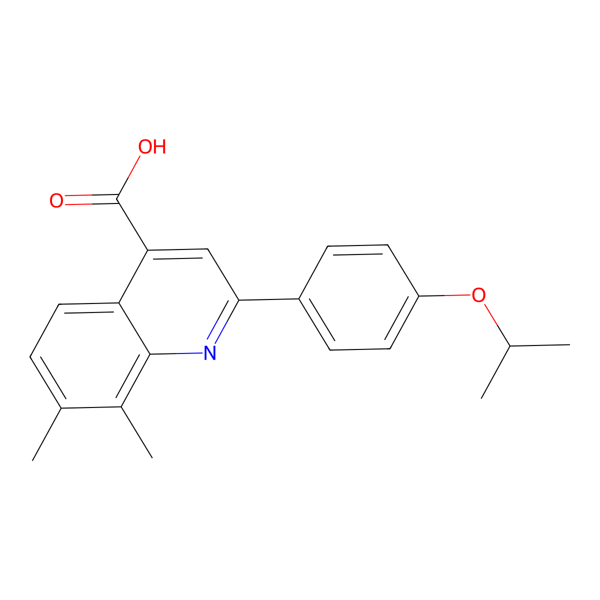 7,8-Dimethyl-2-[4-(methylethoxy)phenyl]quinoline-4-carboxylic acid molecular structure, CAS 588681-45-2