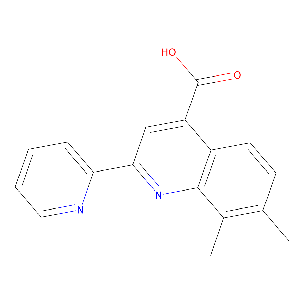 7,8-Dimethyl-2-pyridin-2-ylquinoline-4-carboxylic acid molecular structure, CAS 588681-46-3