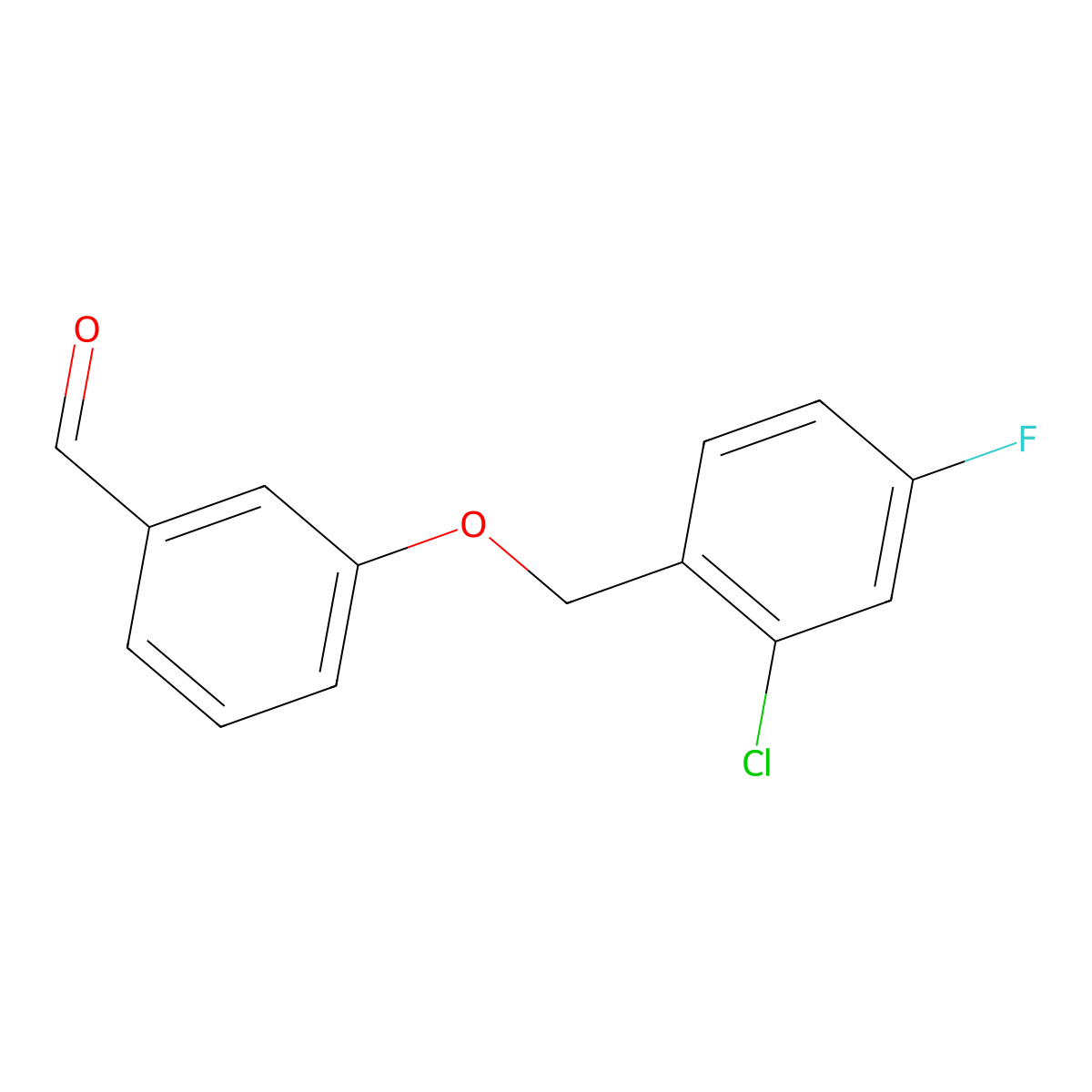 3-[(2-Chloro-4-fluorobenzyl)oxy]benzaldehyde molecular structure, CAS 588681-49-6