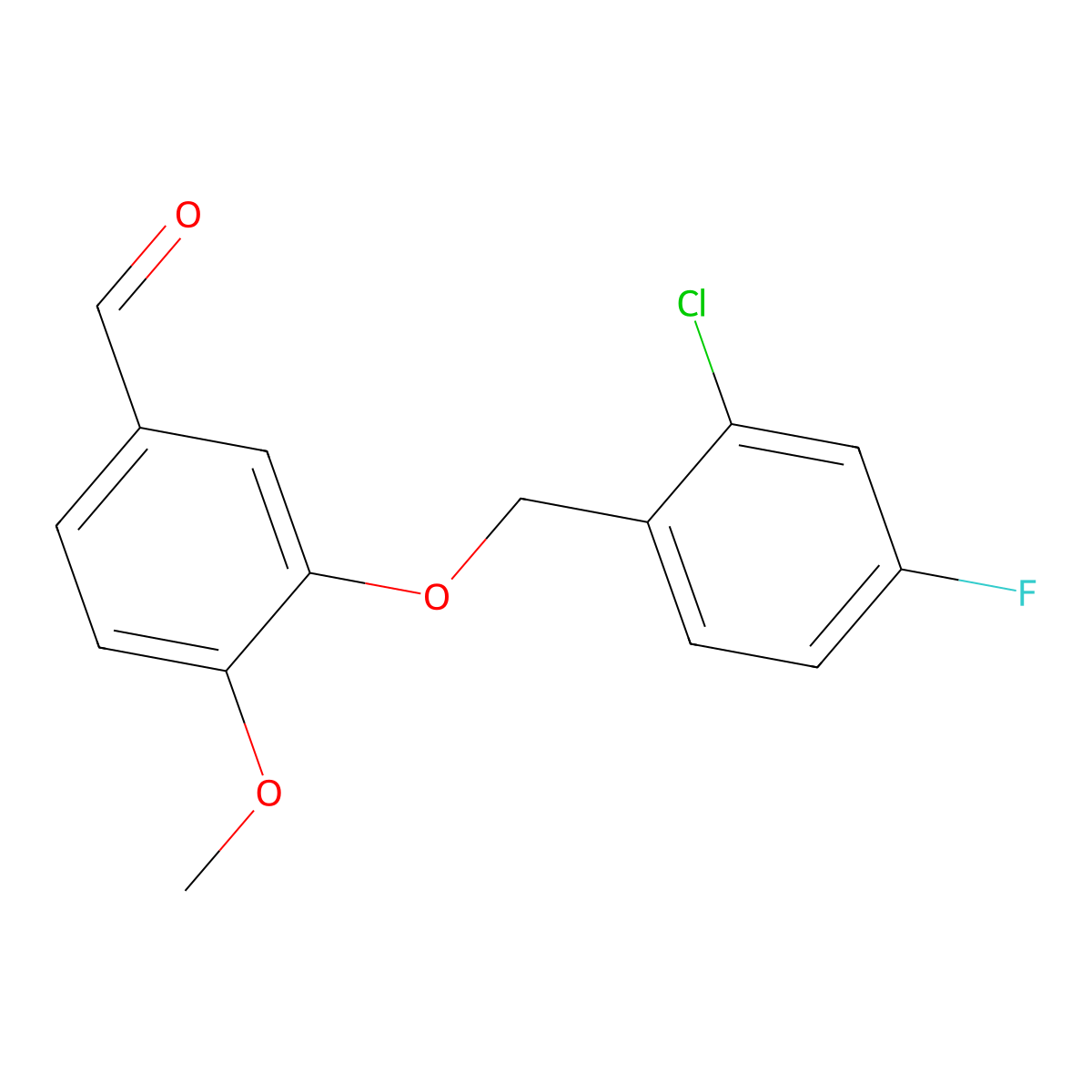 3-[(2-Chloro-4-fluorobenzyl)oxy]-4-methoxybenzaldehyde molecular structure, CAS 588681-50-9