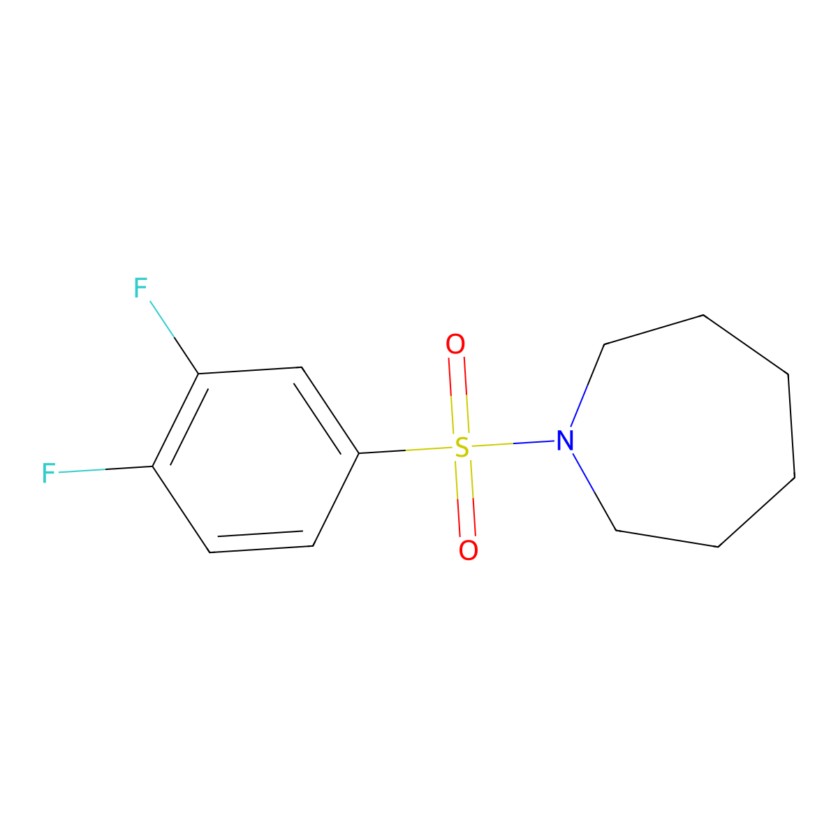1-(3,4-Difluorophenyl)sulfonylazepane molecular structure, CAS 588681-64-5