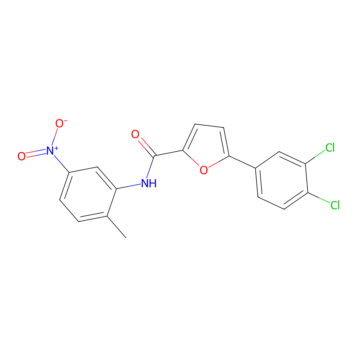 5-(3,4-dichlorophenyl)-N-(2-methyl-5-nitrophenyl)furan-2-carboxamide molecular structure, CAS 588682-02-4