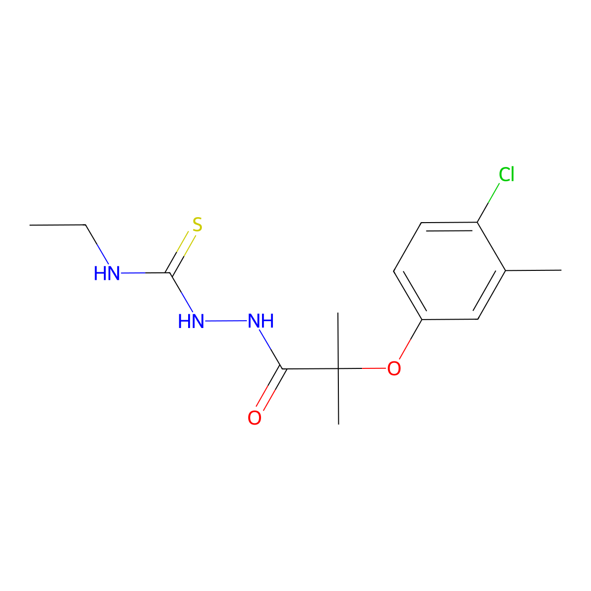 1-[[2-(4-Chloro-3-methylphenoxy)-2-methylpropanoyl]amino]-3-ethylthiourea molecular structure, CAS 588682-38-6