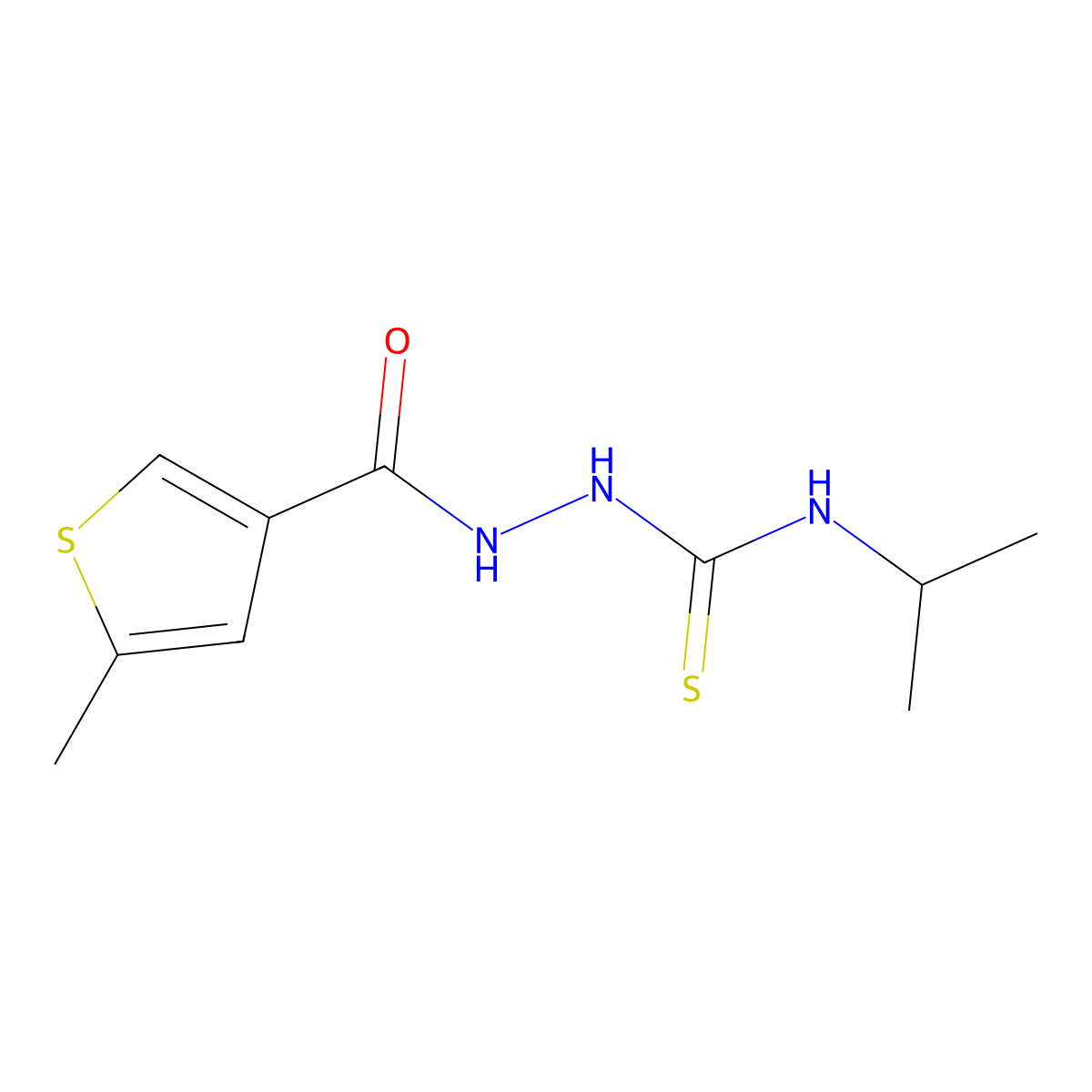 1-[(5-Methylthiophene-3-carbonyl)amino]-3-propan-2-ylthiourea molecular structure, CAS 588682-41-1