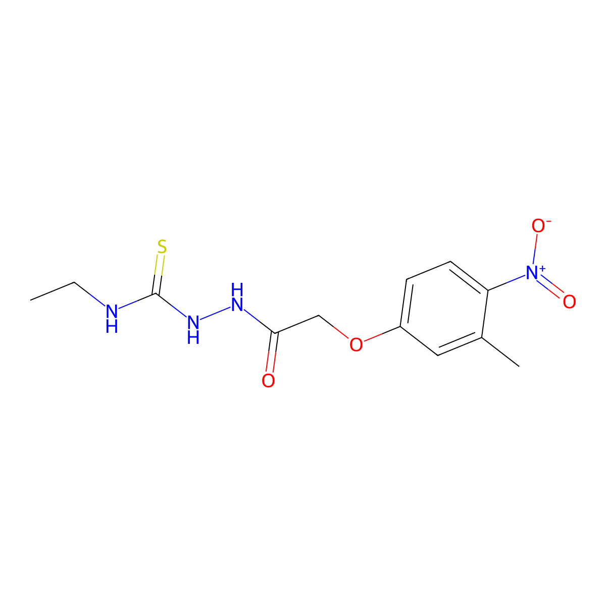1-Ethyl-3-[[2-(3-methyl-4-nitrophenoxy)acetyl]amino]thiourea molecular structure, CAS 588682-71-7