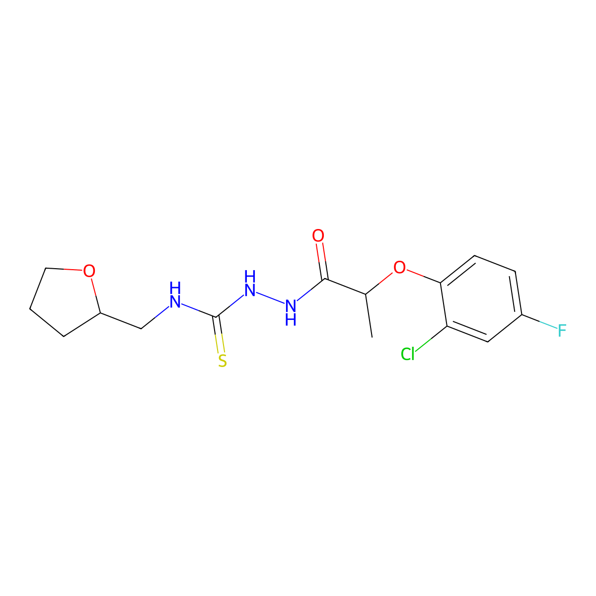 1-[2-(2-Chloro-4-fluorophenoxy)propanoylamino]-3-(oxolan-2-ylmethyl)thiourea molecular structure, CAS 588682-75-1