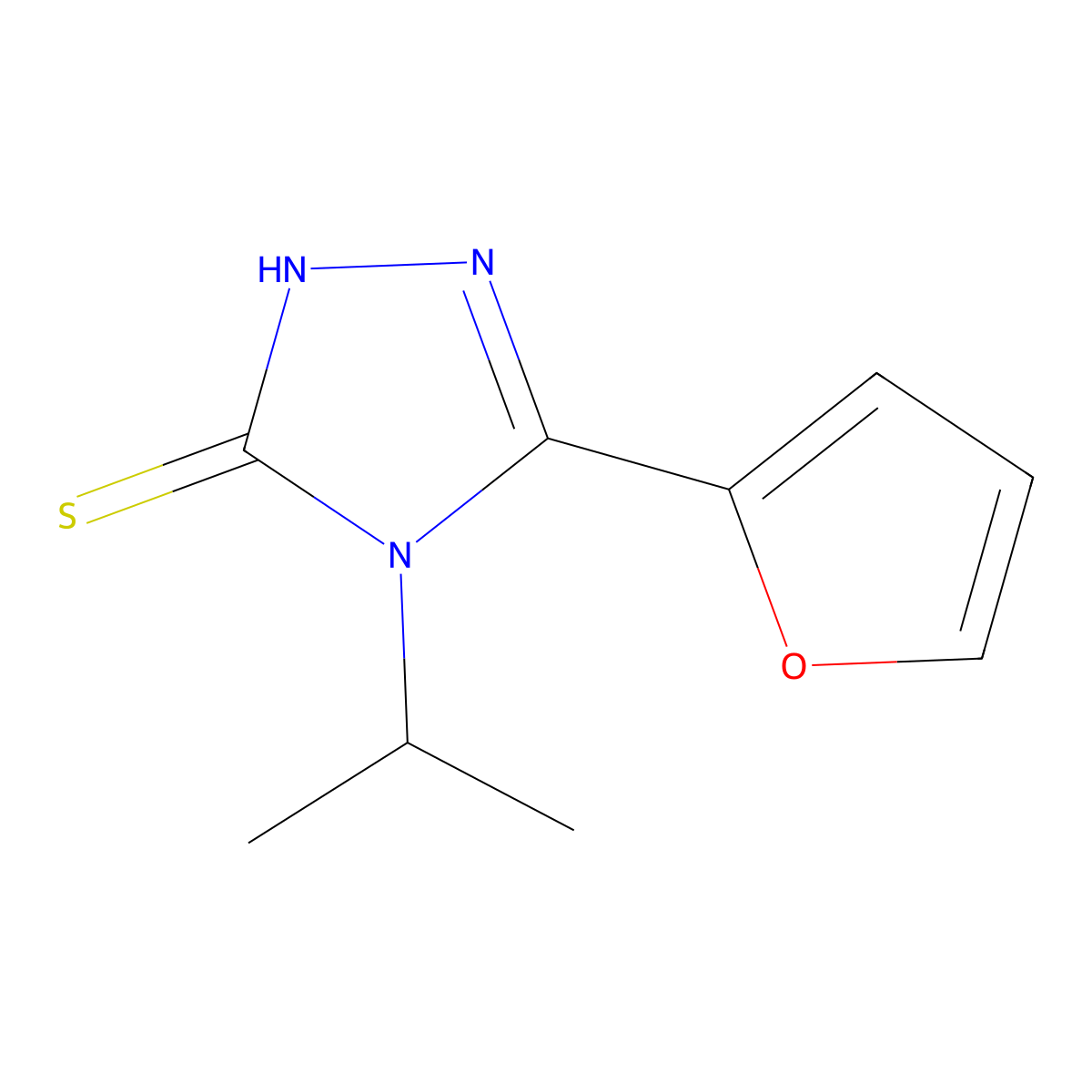 5-(2-furyl)-4-isopropyl-4H-1,2,4-triazole-3-thiol molecular structure, CAS 588682-89-7