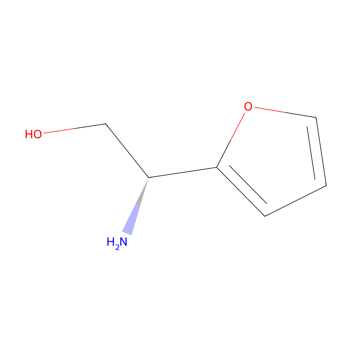 (2R)-2-amino-2-(furan-2-yl)ethan-1-ol molecular structure, CAS 588683-09-4