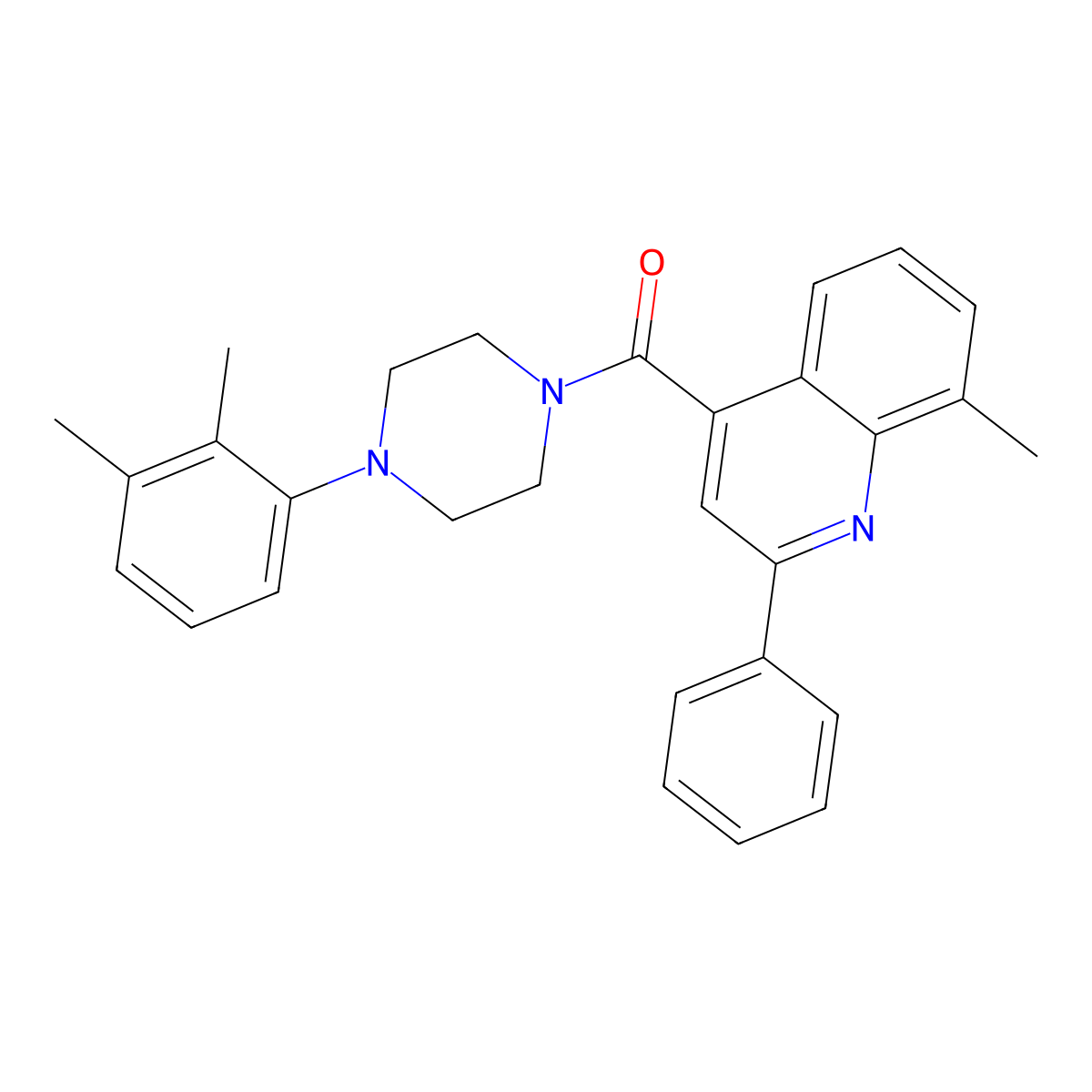 [4-(2,3-Dimethylphenyl)piperazin-1-yl]-(8-methyl-2-phenylquinolin-4-yl)methanone molecular structure, CAS 588685-14-7