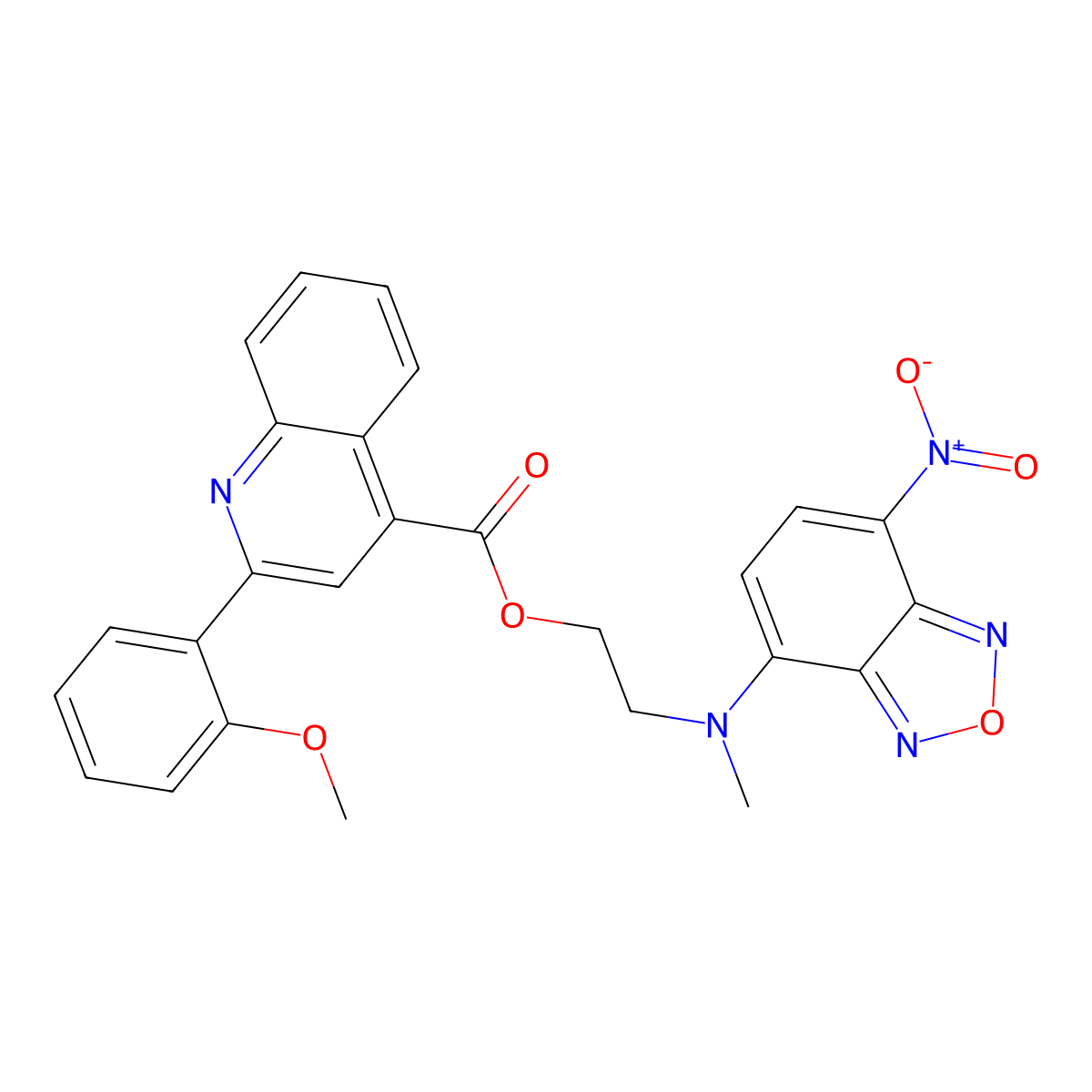 2-[Methyl(7-nitro-2,1,3-benzoxadiazol-4-yl)amino]ethyl 2-(2-methoxyphenyl)quinoline-4-carboxylate molecular structure, CAS 588685-47-6