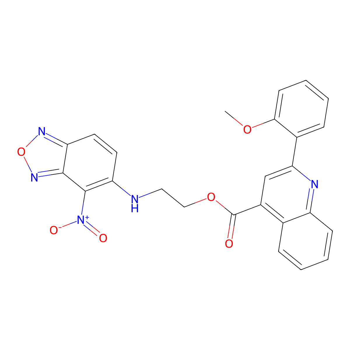 2-[(4-Nitro-2,1,3-benzoxadiazol-5-yl)amino]ethyl 2-(2-methoxyphenyl)quinoline-4-carboxylate molecular structure, CAS 588685-51-2