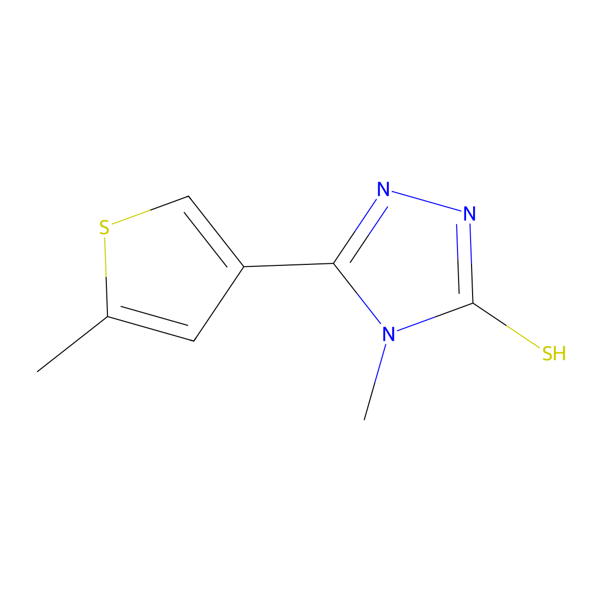 4-Methyl-5-(5-methylthiophen-3-yl)-2,4-dihydro-3H-1,2,4-triazole-3-thione molecular structure, CAS 588685-90-9