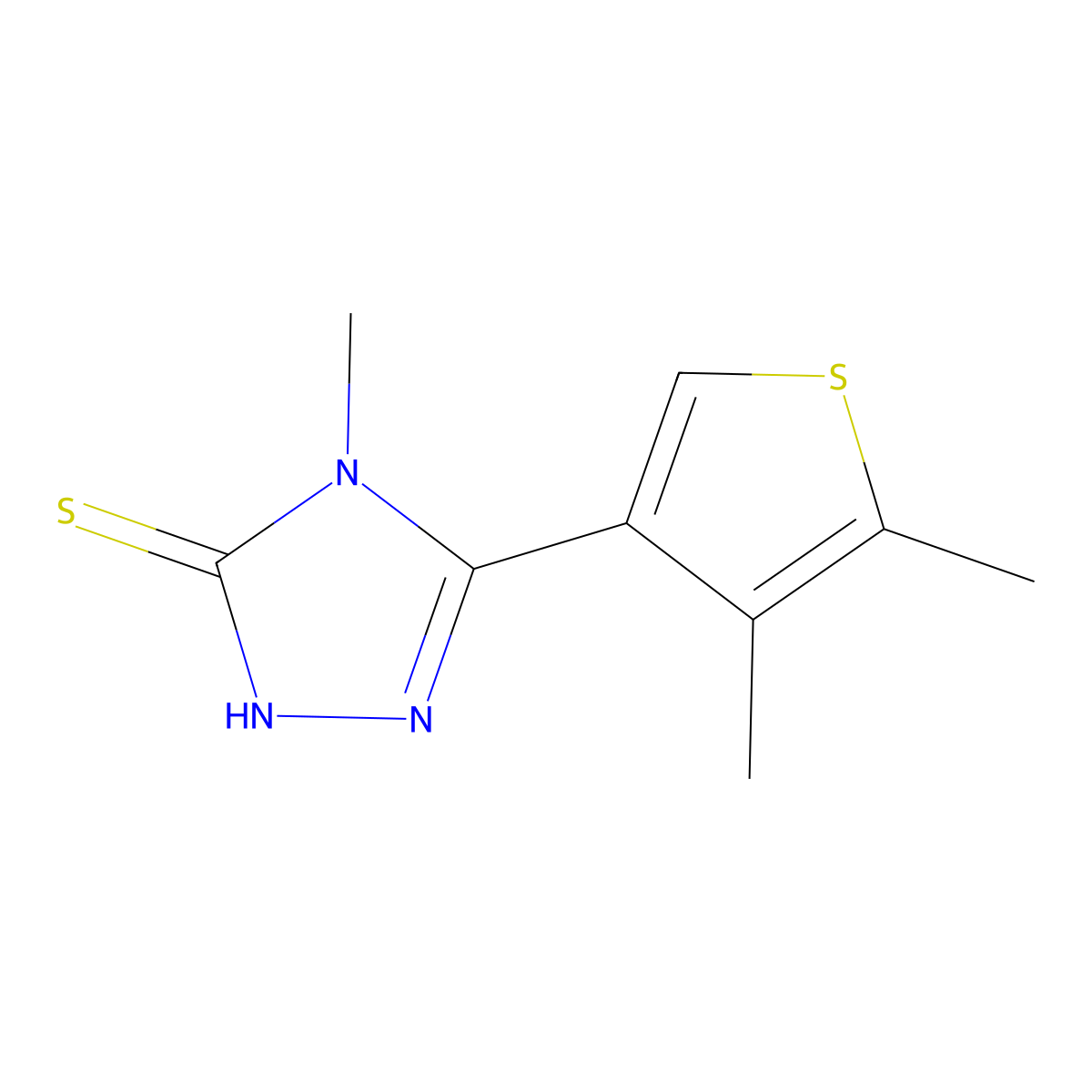 5-(4,5-dimethylthien-3-yl)-4-methyl-4H-1,2,4-triazole-3-thiol molecular structure, CAS 588685-93-2