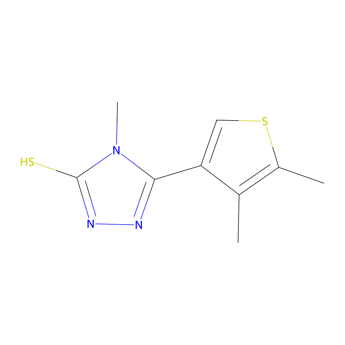 5-(4,5-dimethylthien-3-yl)-4-methyl-4H-1,2,4-triazole-3-thiol molecular structure, CAS 588685-93-2