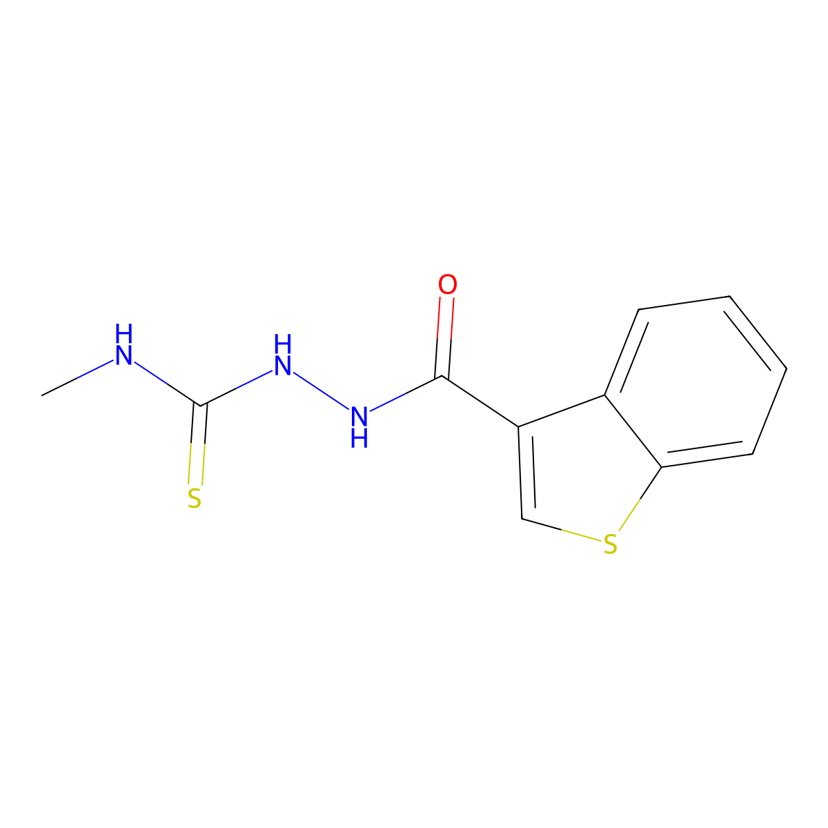 2-(1-benzothiophen-3-ylcarbonyl)-N-methylhydrazinecarbothioamide molecular structure, CAS 588686-01-5