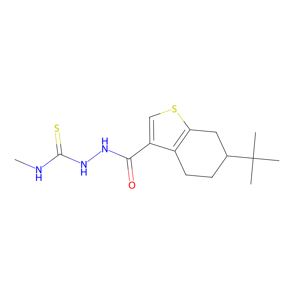 2-[(6-tert-butyl-4,5,6,7-tetrahydro-1-benzothiophen-3-yl)carbonyl]-N-methylhydrazinecarbothioamide molecular structure, CAS 588686-36-6