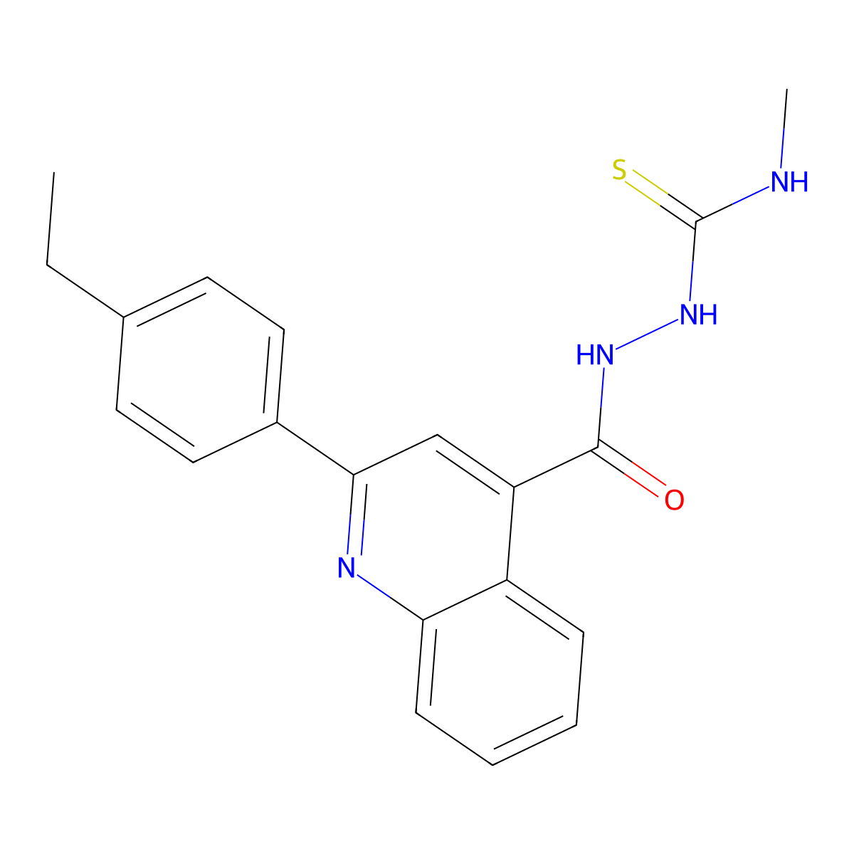1-[[2-(4-Ethylphenyl)quinoline-4-carbonyl]amino]-3-methylthiourea molecular structure, CAS 588686-44-6