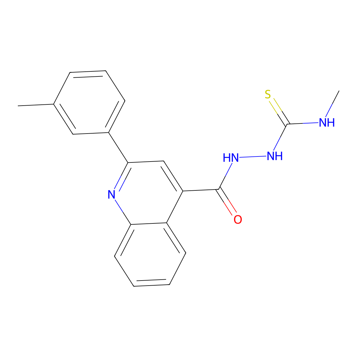 1-Methyl-3-[[2-(3-methylphenyl)quinoline-4-carbonyl]amino]thiourea molecular structure, CAS 588687-09-6