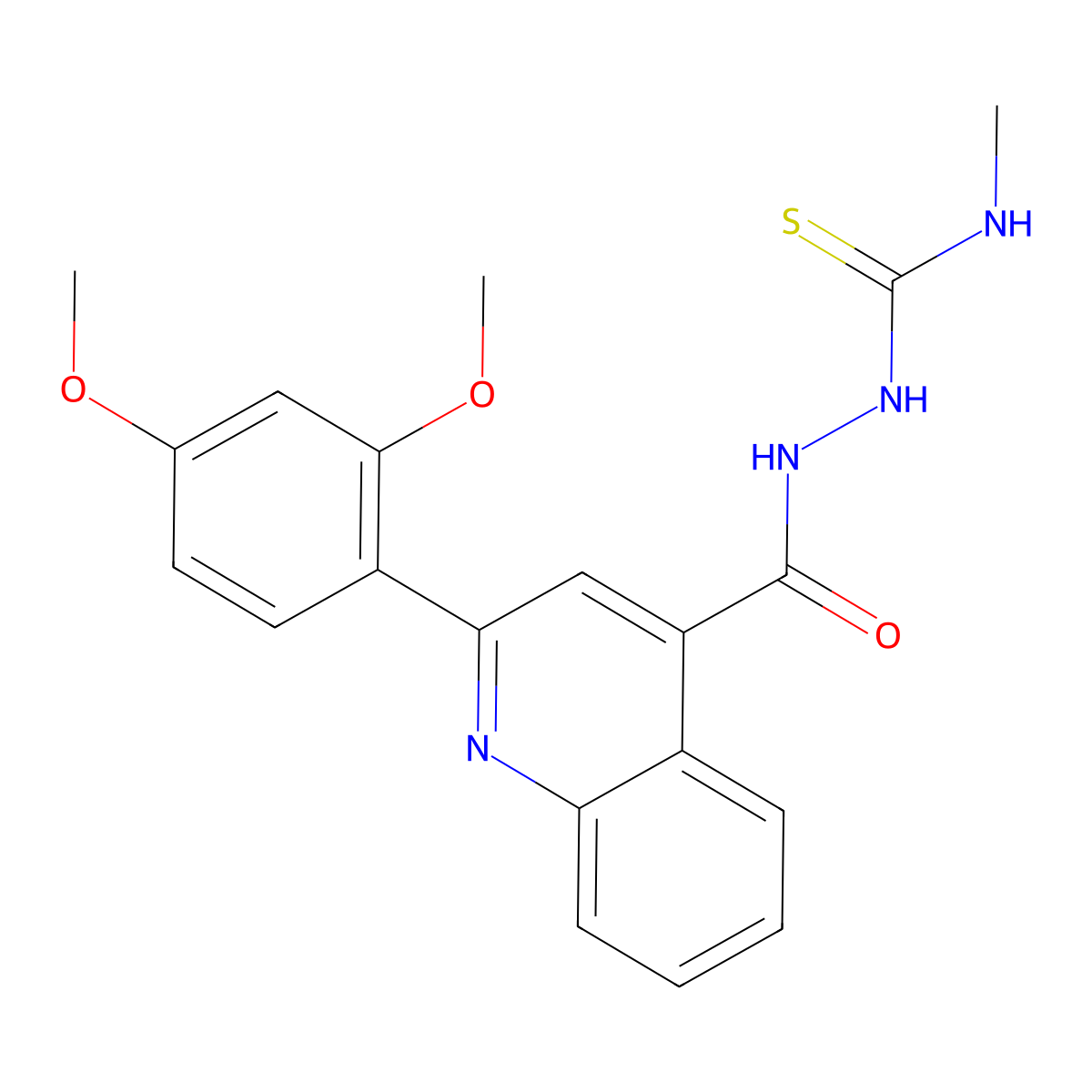 1-[[2-(2,4-Dimethoxyphenyl)quinoline-4-carbonyl]amino]-3-methylthiourea molecular structure, CAS 588687-10-9
