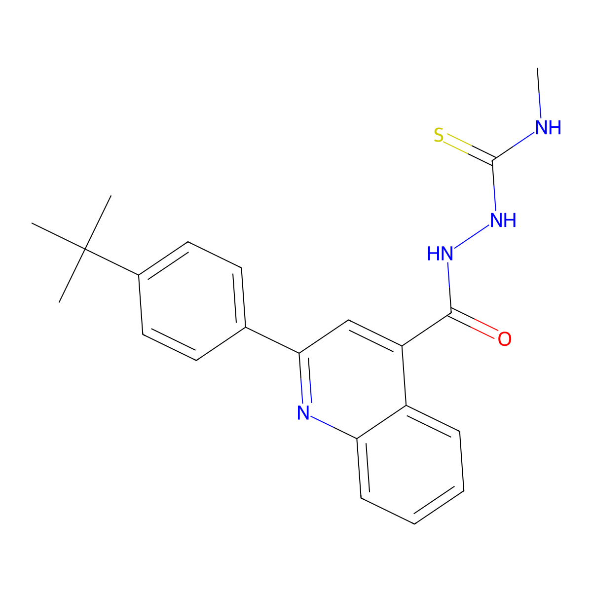 1-[[2-(4-Tert-butylphenyl)quinoline-4-carbonyl]amino]-3-methylthiourea molecular structure, CAS 588687-25-6