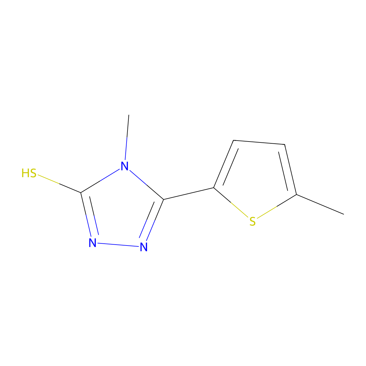 4-methyl-3-(5-methylthiophen-2-yl)-1H-1,2,4-triazole-5-thione molecular structure, CAS 588687-46-1