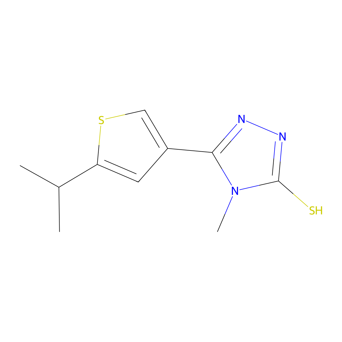 5-(5-isopropylthien-3-yl)-4-methyl-4H-1,2,4-triazole-3-thiol molecular structure, CAS 588687-48-3