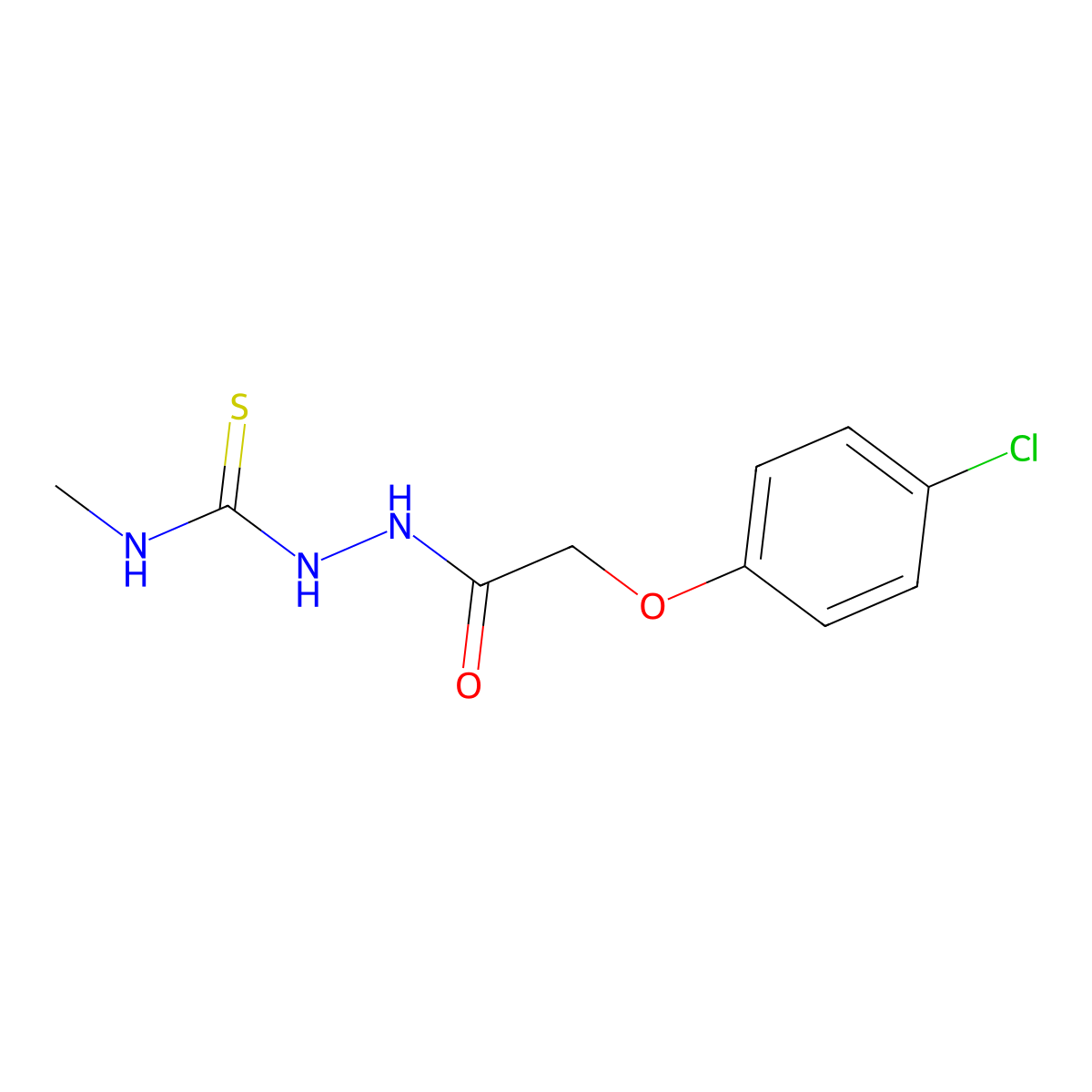 2-[(4-chlorophenoxy)acetyl]-N-methylhydrazinecarbothioamide molecular structure, CAS 588687-49-4