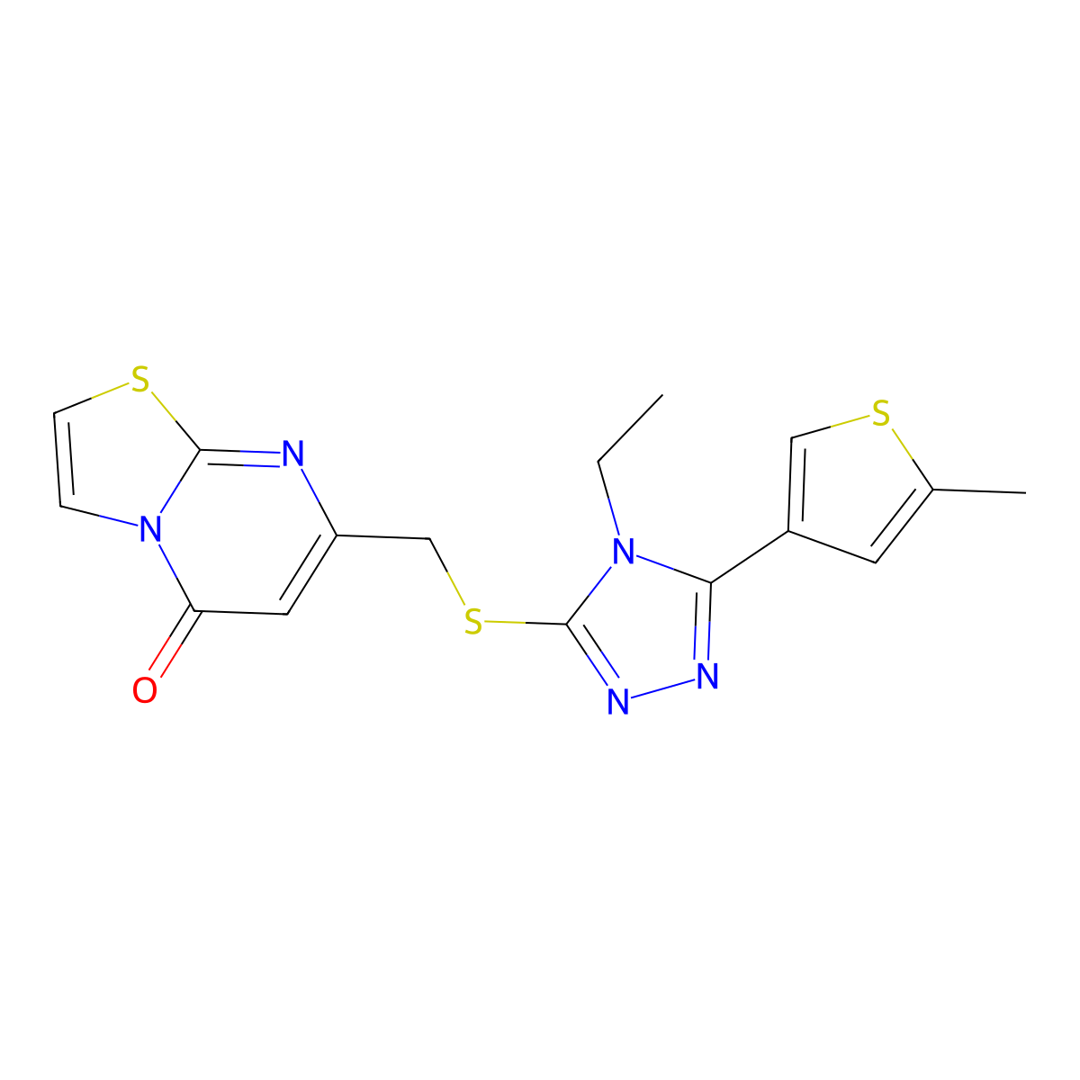 7-[[4-Ethyl-5-(5-methylthiophen-3-yl)-1,2,4-triazol-3-yl]sulfanylmethyl]-[1,3]thiazolo[3,2-a]pyrimidin-5-one molecular structure, CAS 588688-10-2