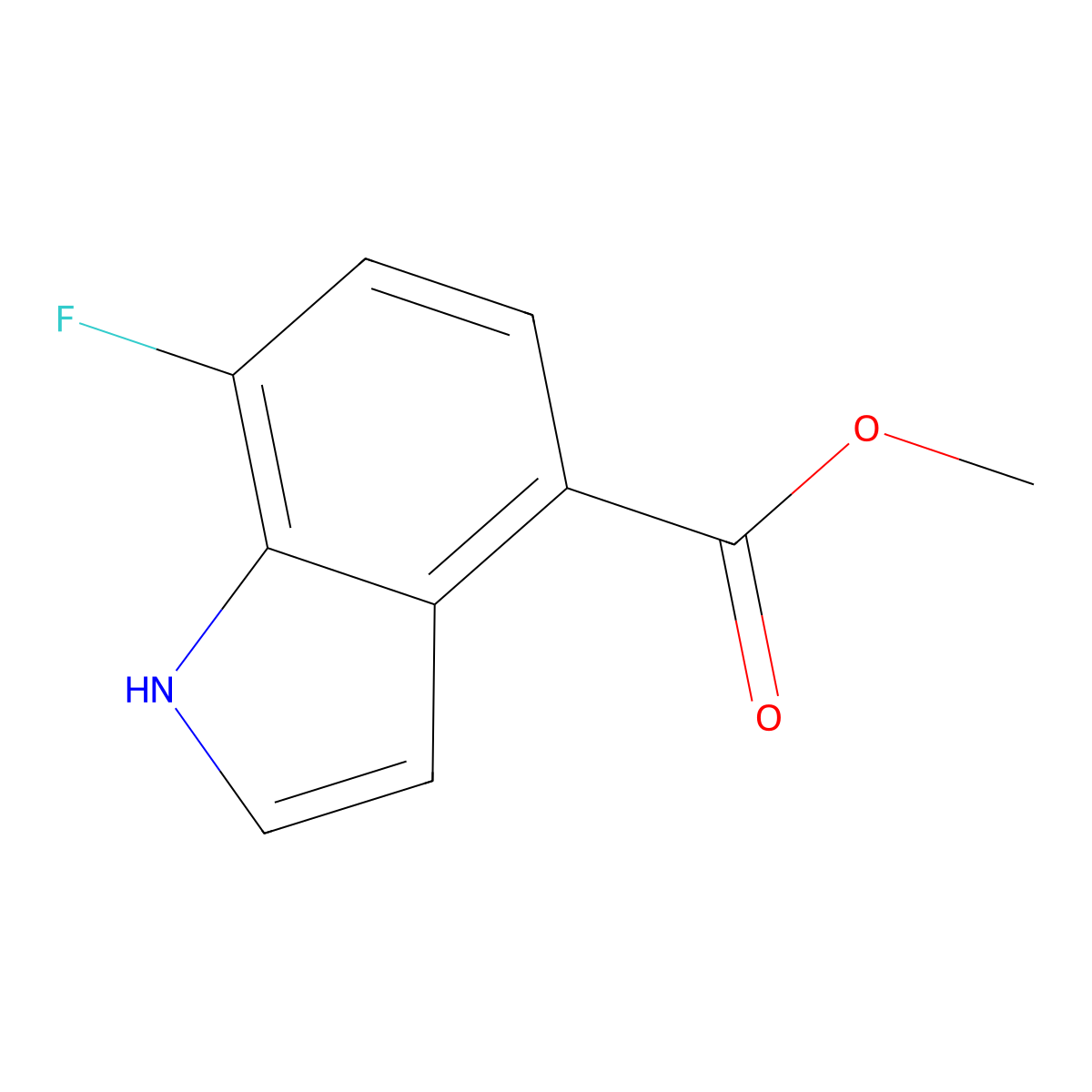 Methyl 7-fluoro-1H-indole-4-carboxylate molecular structure, CAS 588688-40-8