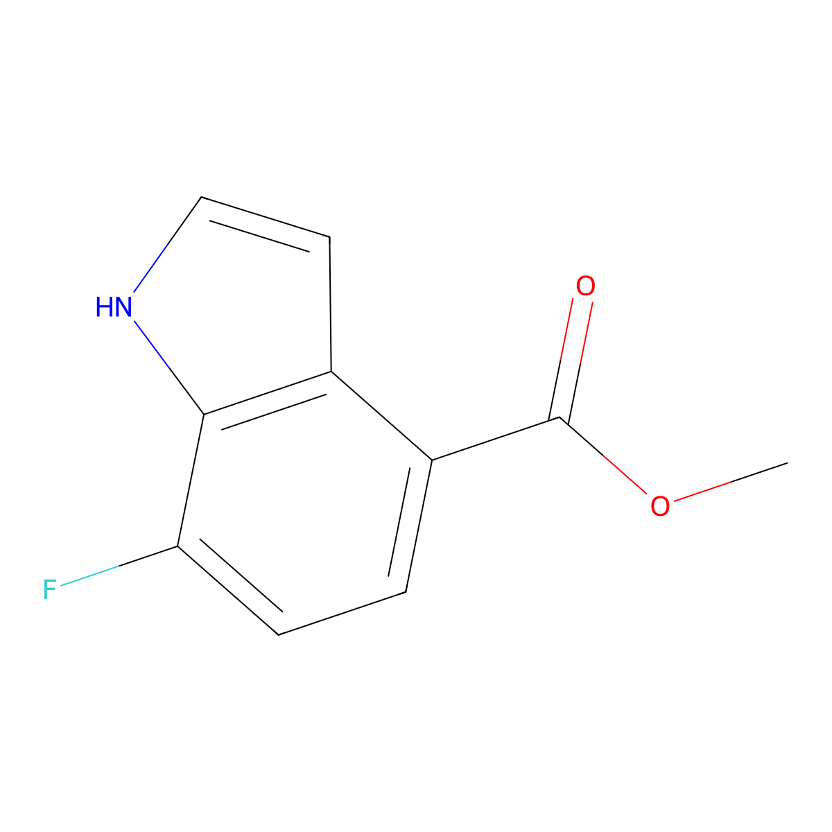 Methyl 7-fluoro-1H-indole-4-carboxylate molecular structure, CAS 588688-40-8