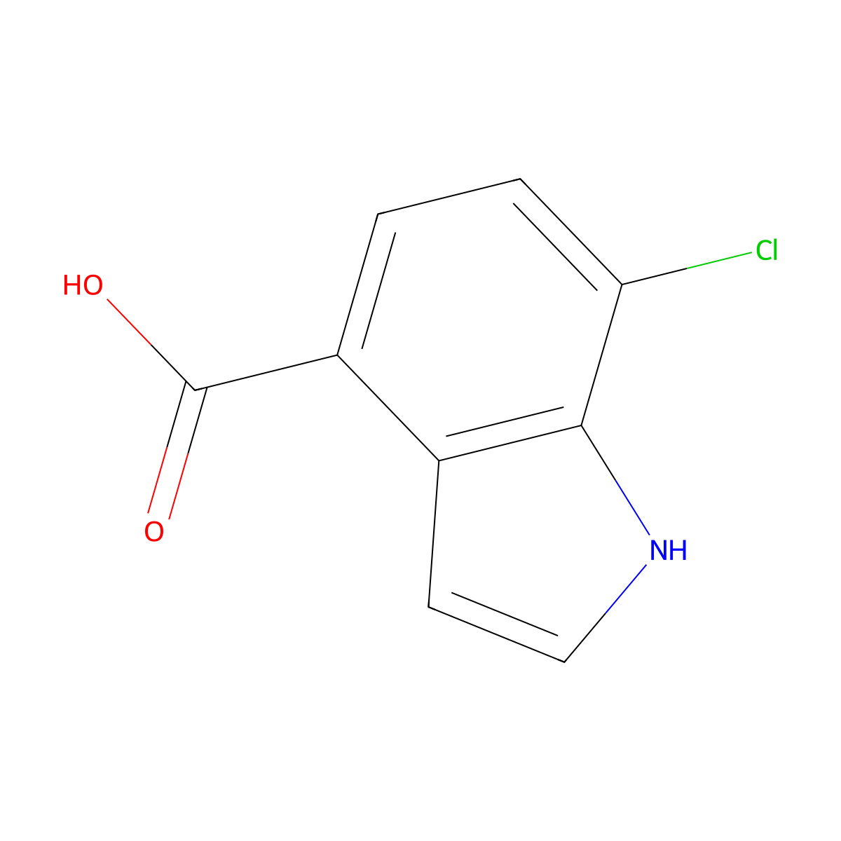 7-Chloro-1H-indole-4-carboxylic acid molecular structure, CAS 588688-45-3