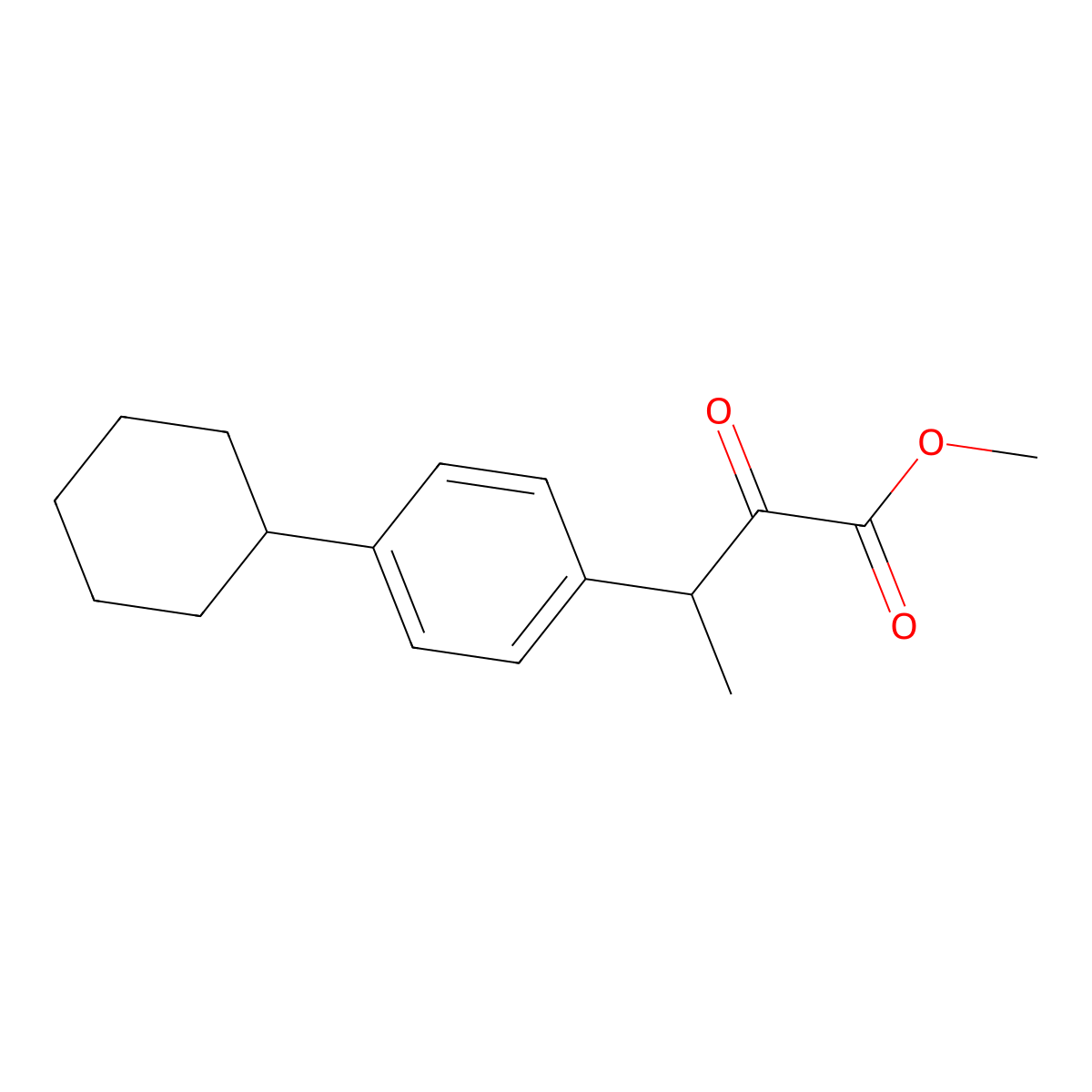 Methyl 3-(4-cyclohexylphenyl)-2-oxobutanoate molecular structure, CAS 58869-37-7
