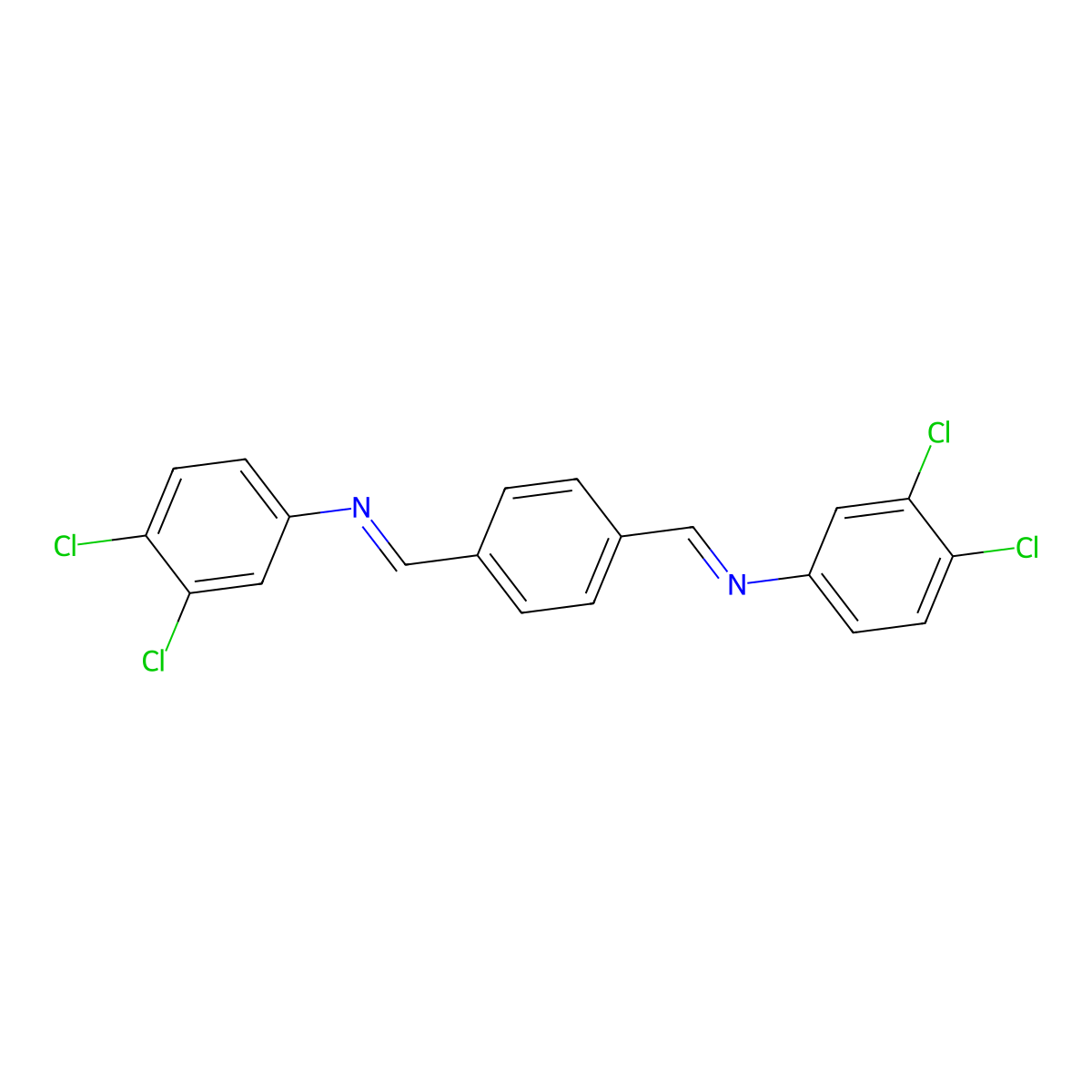 N,N'-(1,4-Phenylenedimethylidyne)bis(3,4-dichloroaniline) molecular structure, CAS 58869-52-6