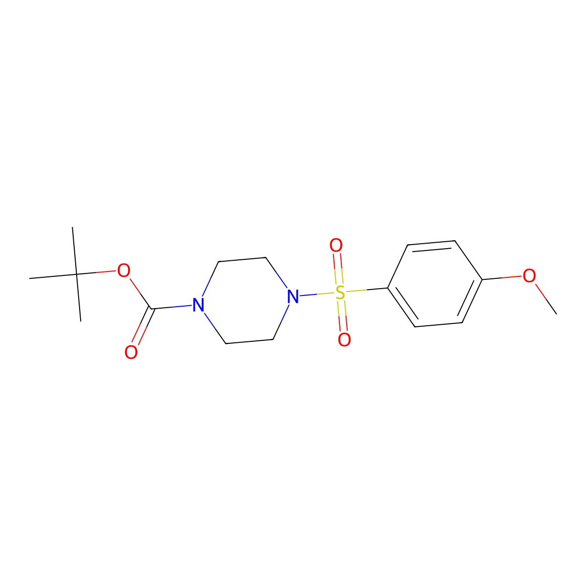 1,1-Dimethylethyl 4-[(4-methoxyphenyl)sulfonyl]-1-piperazinecarboxylate molecular structure, CAS 588692-07-3