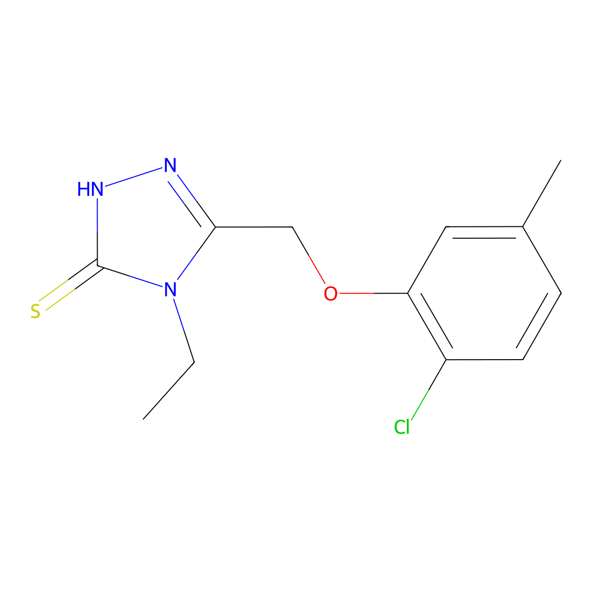 5-[(2-chloro-5-methylphenoxy)methyl]-4-ethyl-4H-1,2,4-triazole-3-thiol molecular structure, CAS 588692-13-1