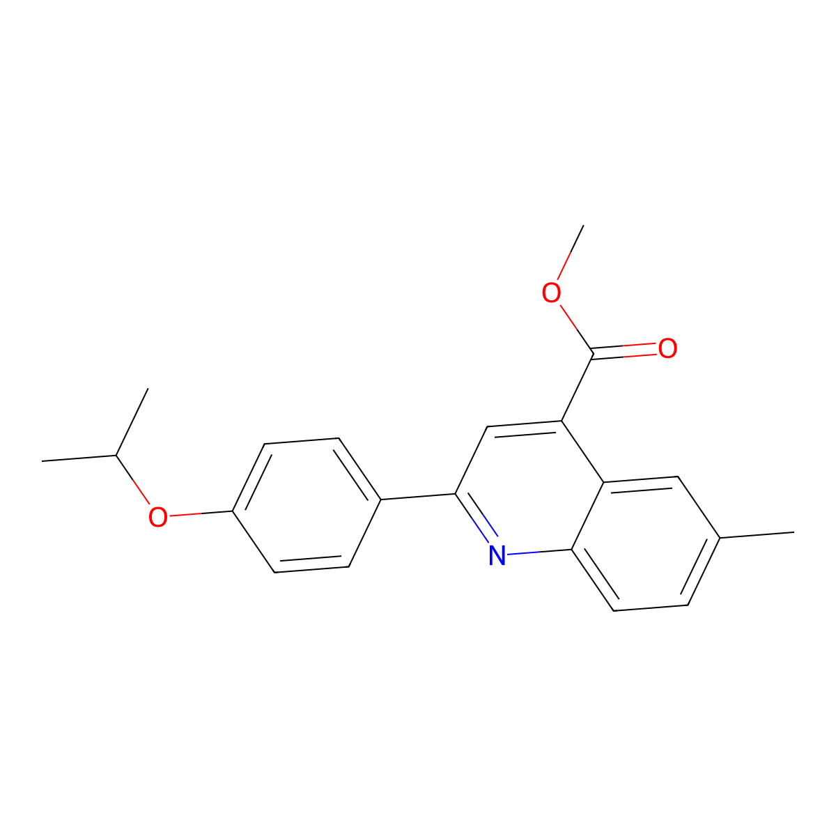 Methyl 6-methyl-2-[4-(propan-2-yloxy)phenyl]quinoline-4-carboxylate molecular structure, CAS 588692-16-4