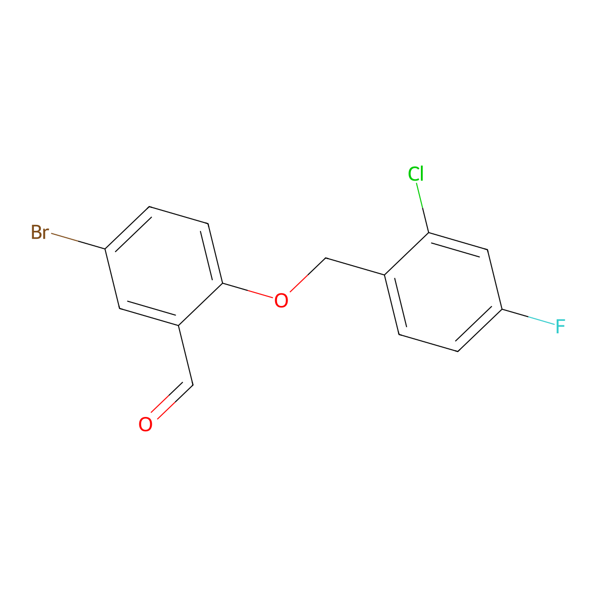 5-Bromo-2-[(2-chloro-4-fluorobenzyl)oxy]benzaldehyde molecular structure, CAS 588692-20-0