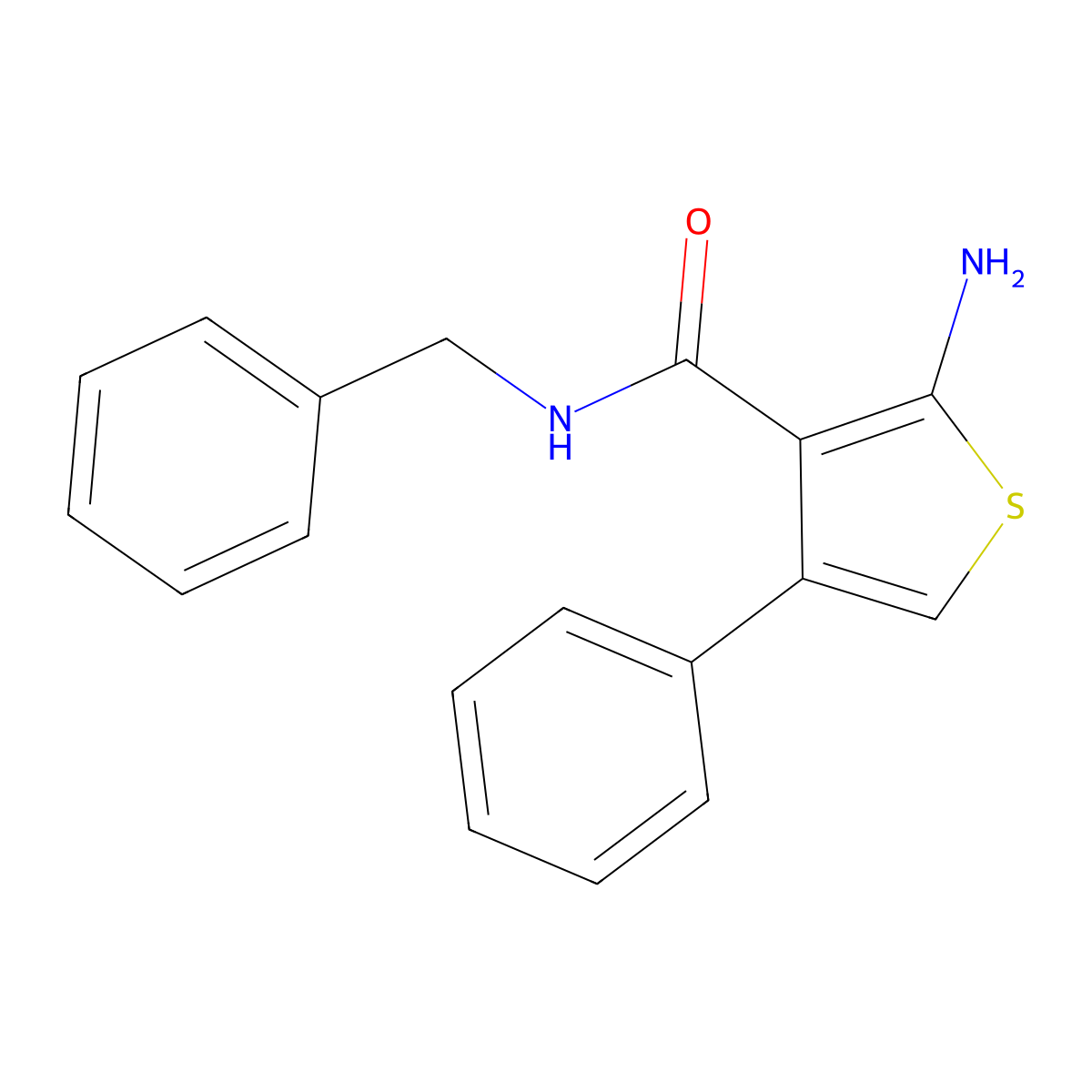 2-amino-N-benzyl-4-phenylthiophene-3-carboxamide molecular structure, CAS 588692-46-0