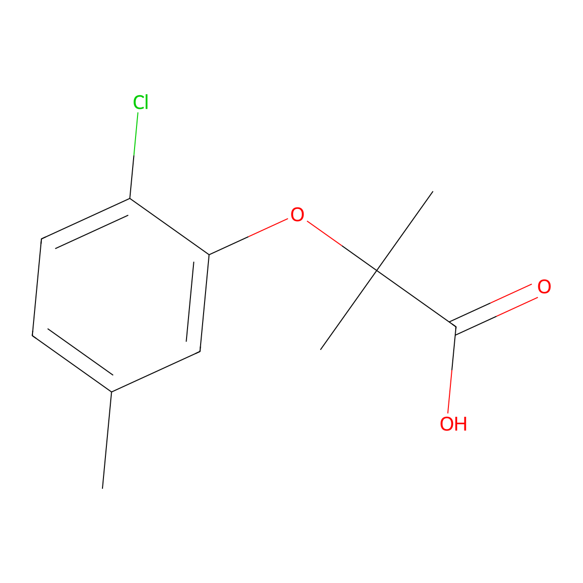 2-(2-Chloro-5-methylphenoxy)-2-methylpropanoic acid molecular structure, CAS 588692-86-8