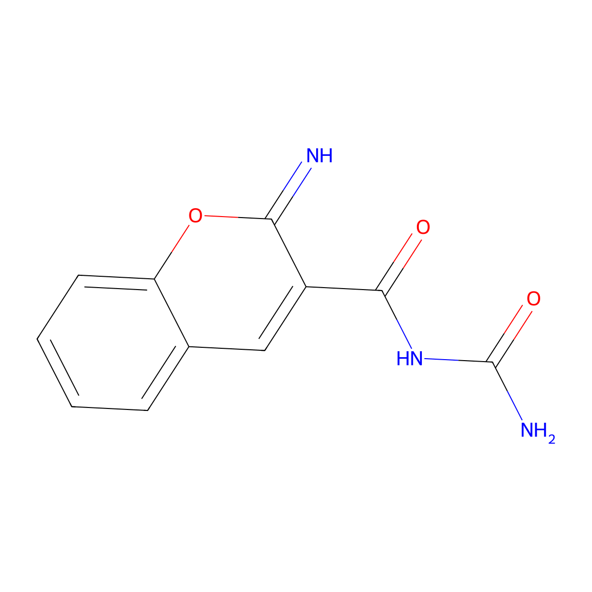 N-carbamoyl-2-iminochromene-3-carboxamide molecular structure, CAS 588692-92-6