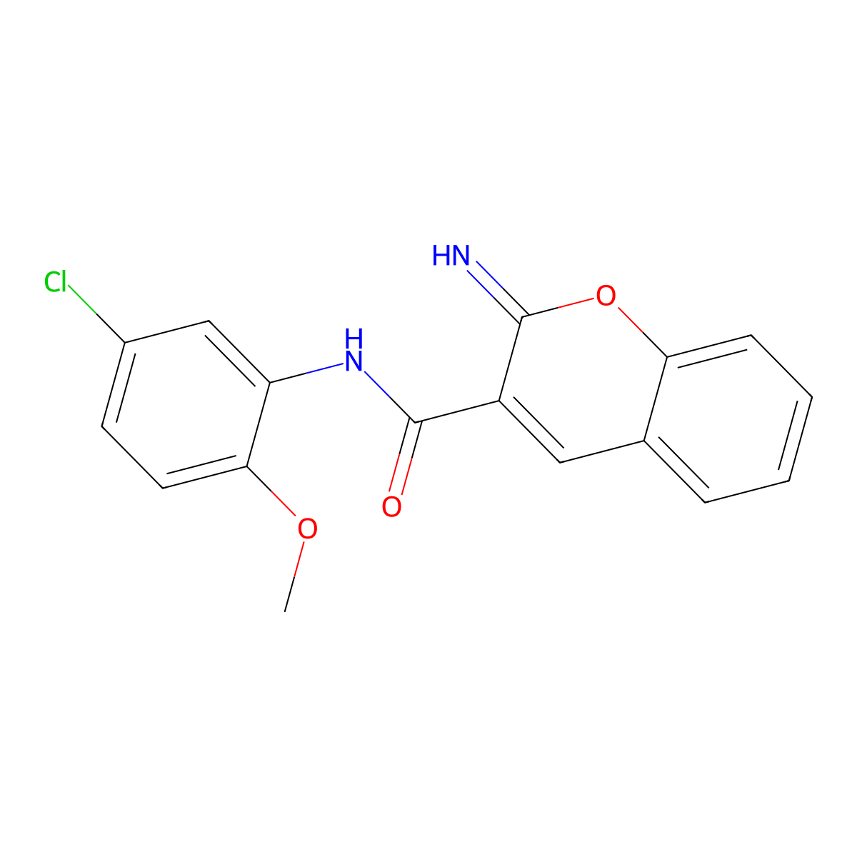 N-(5-chloro-2-methoxyphenyl)-2-iminochromene-3-carboxamide molecular structure, CAS 588692-98-2