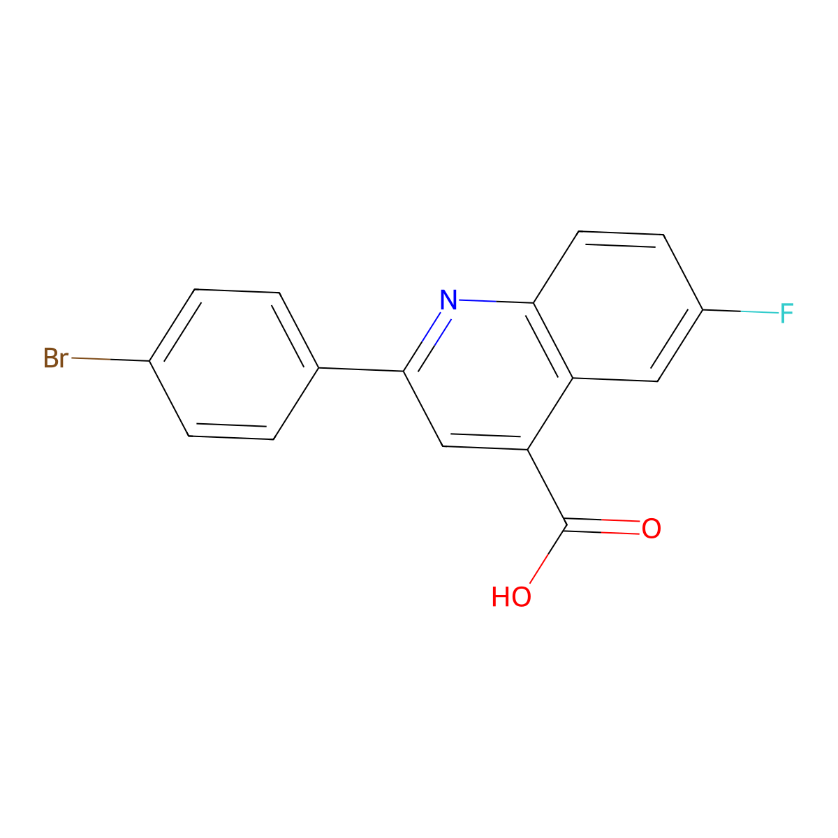 2-(4-Bromophenyl)-6-fluoro-4-quinolinecarboxylic acid molecular structure, CAS 588693-14-5