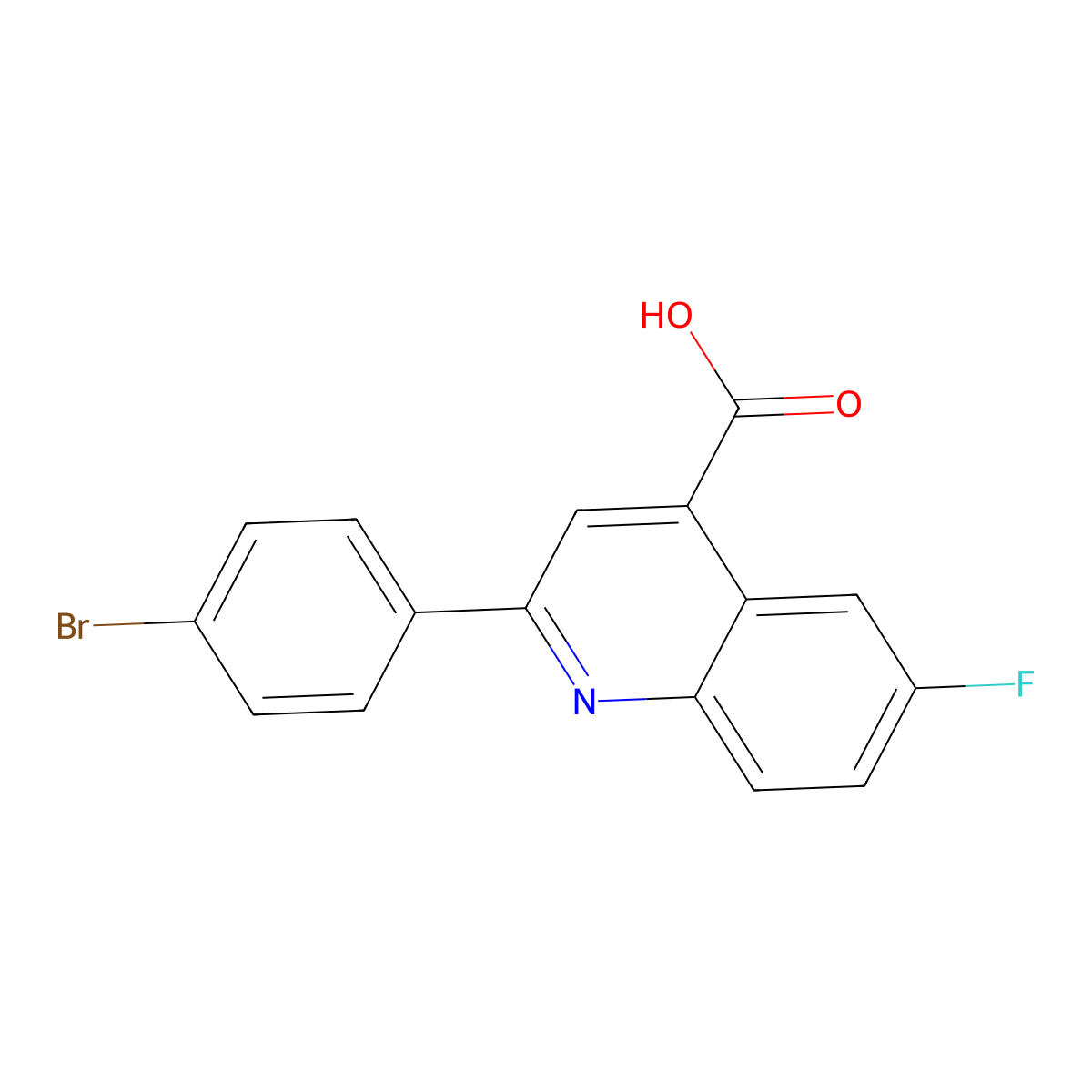 2-(4-Bromophenyl)-6-fluoro-4-quinolinecarboxylic acid molecular structure, CAS 588693-14-5