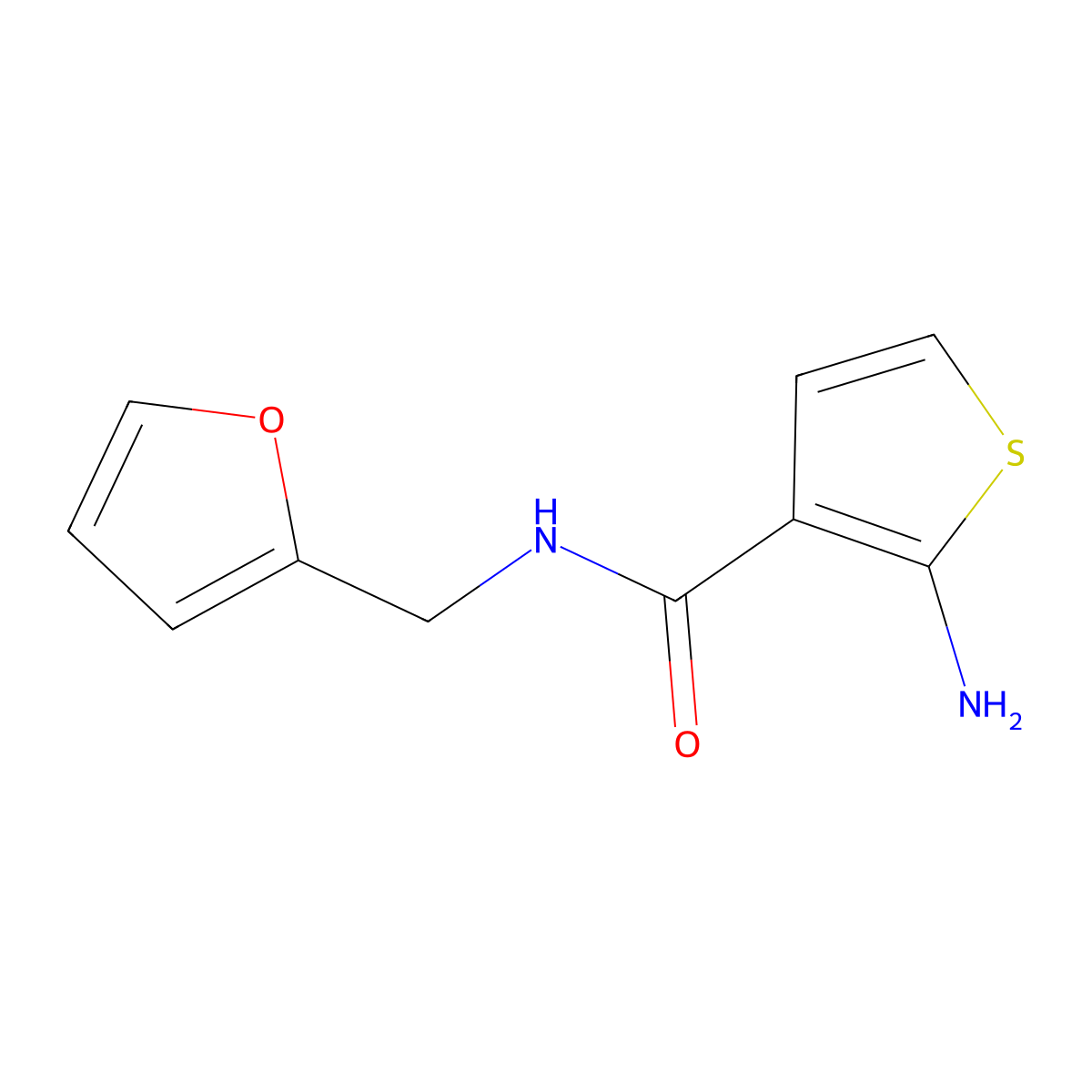 2-amino-N-(2-furylmethyl)thiophene-3-carboxamide molecular structure, CAS 588693-19-0