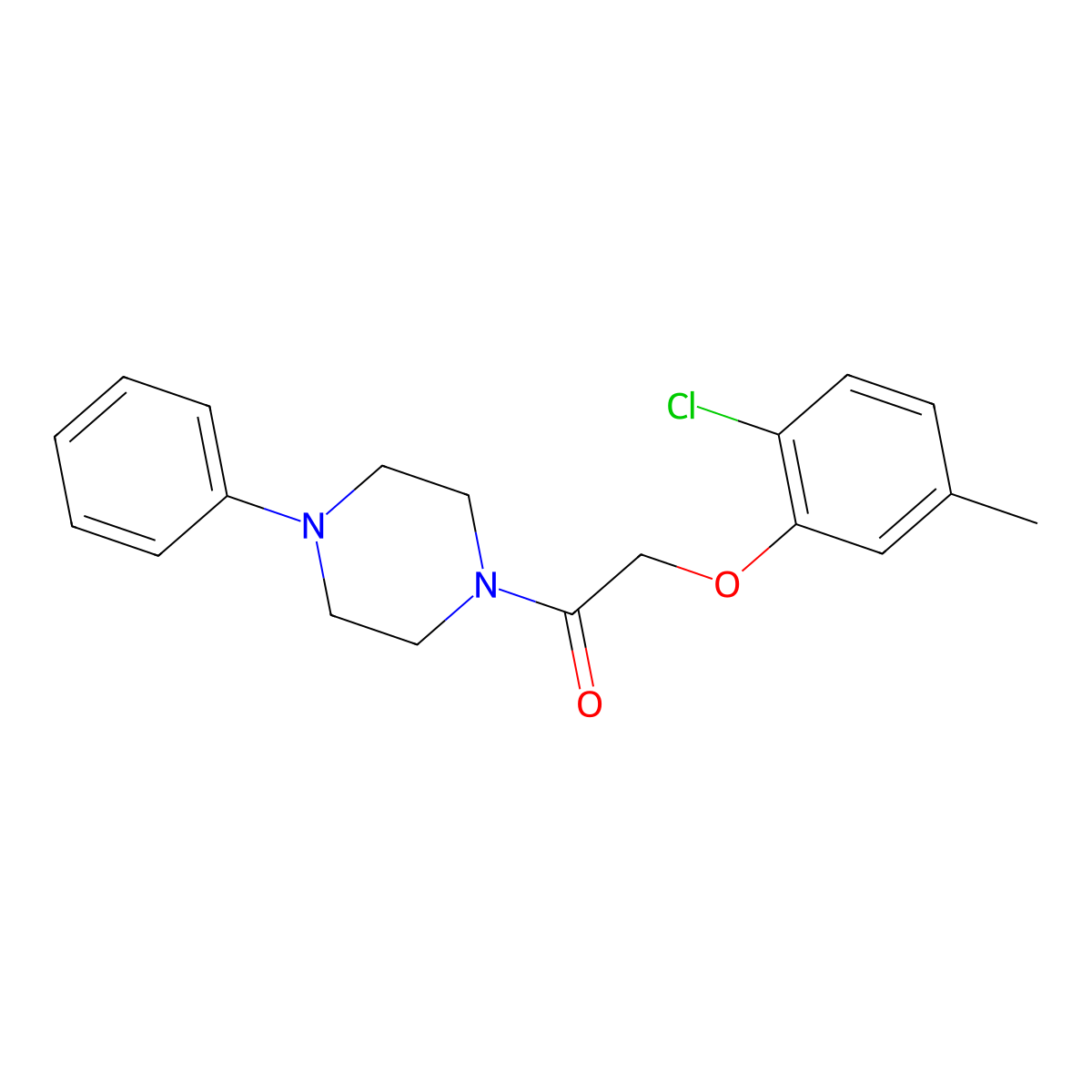 2-(2-Chloro-5-methylphenoxy)-1-(4-phenylpiperazin-1-yl)ethanone molecular structure, CAS 588693-50-9