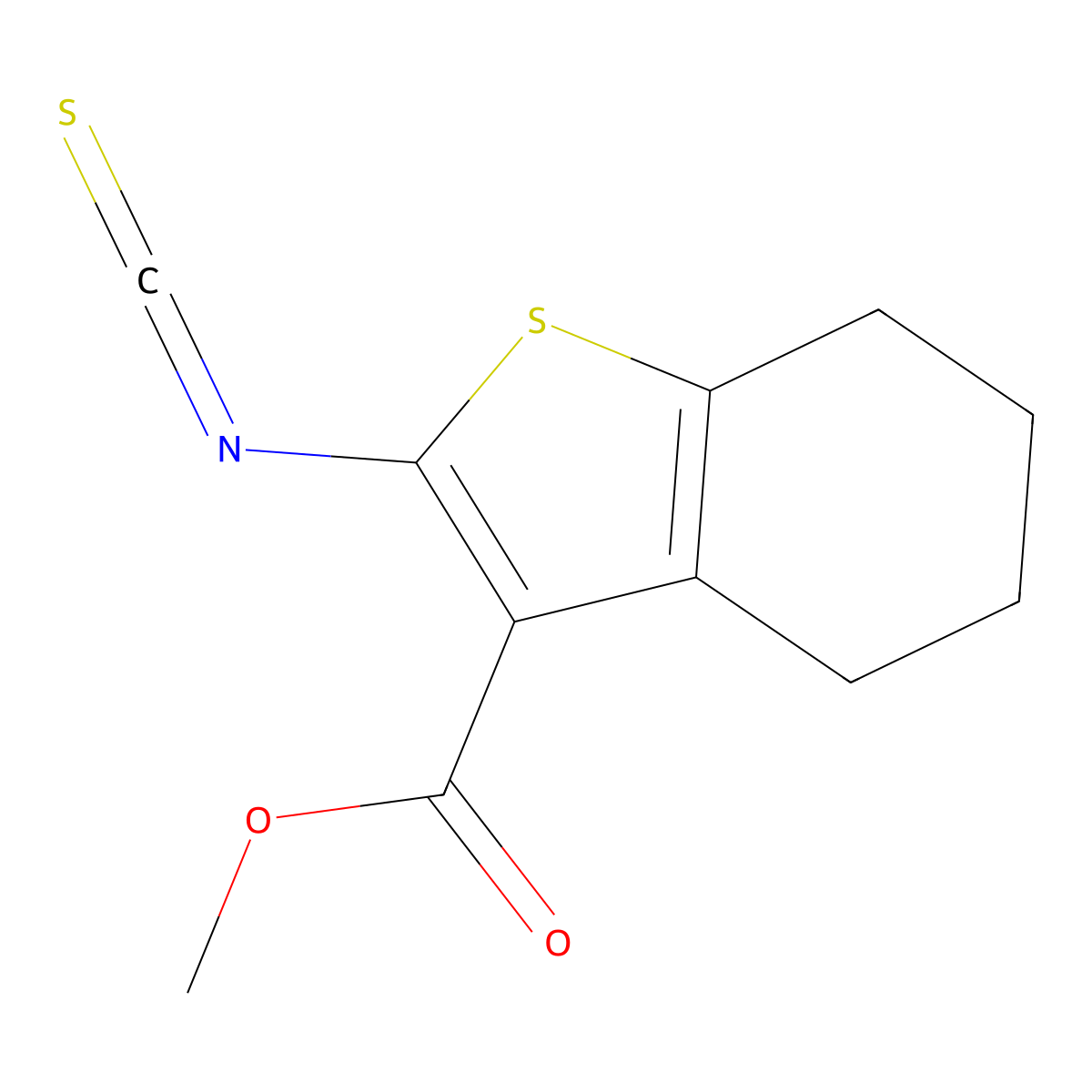 Methyl 2-isothiocyanato-4,5,6,7-tetrahydro-1-benzothiophene-3-carboxylate molecular structure, CAS 588694-54-6