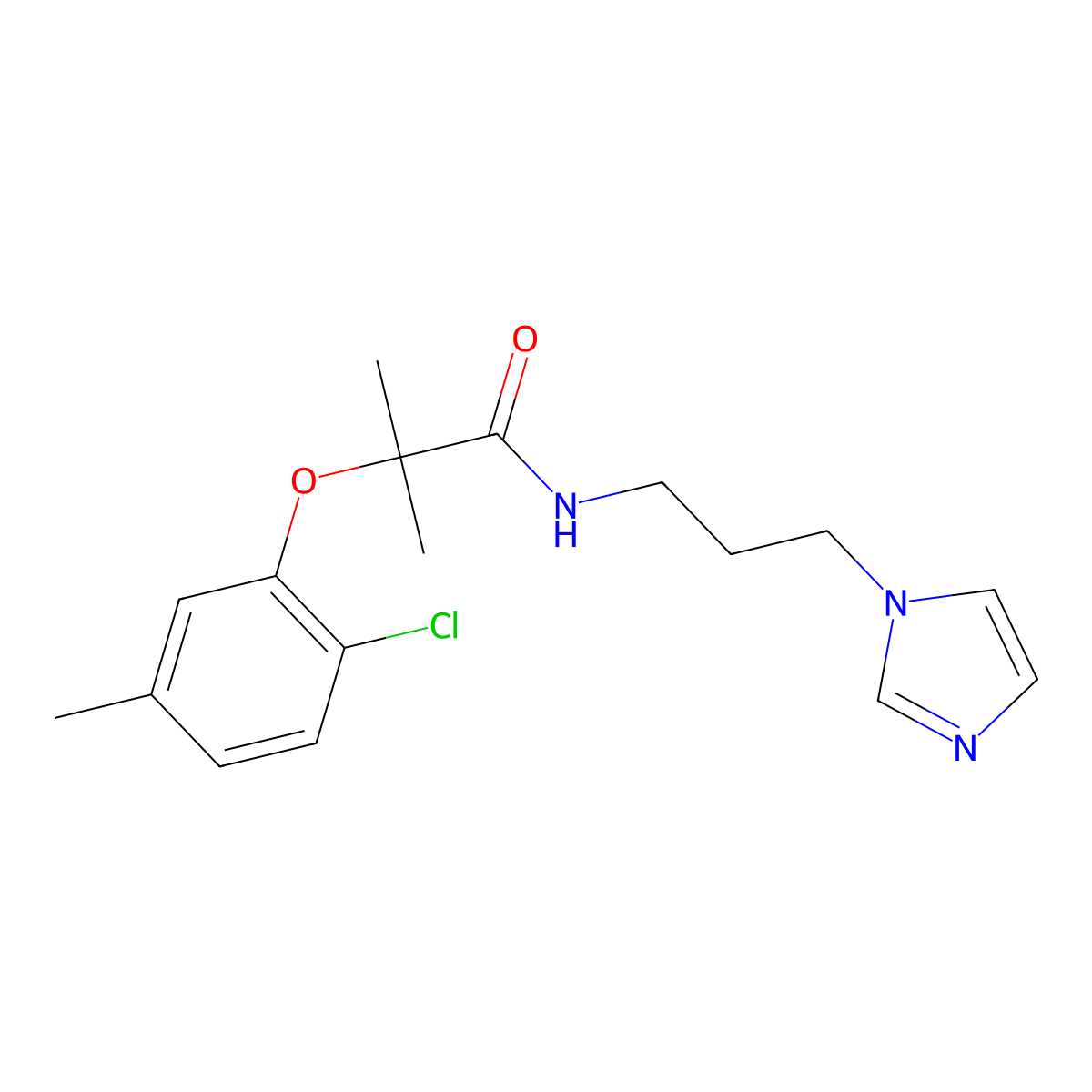 2-(2-chloro-5-methylphenoxy)-N-(3-imidazol-1-ylpropyl)-2-methylpropanamide molecular structure, CAS 588694-89-7