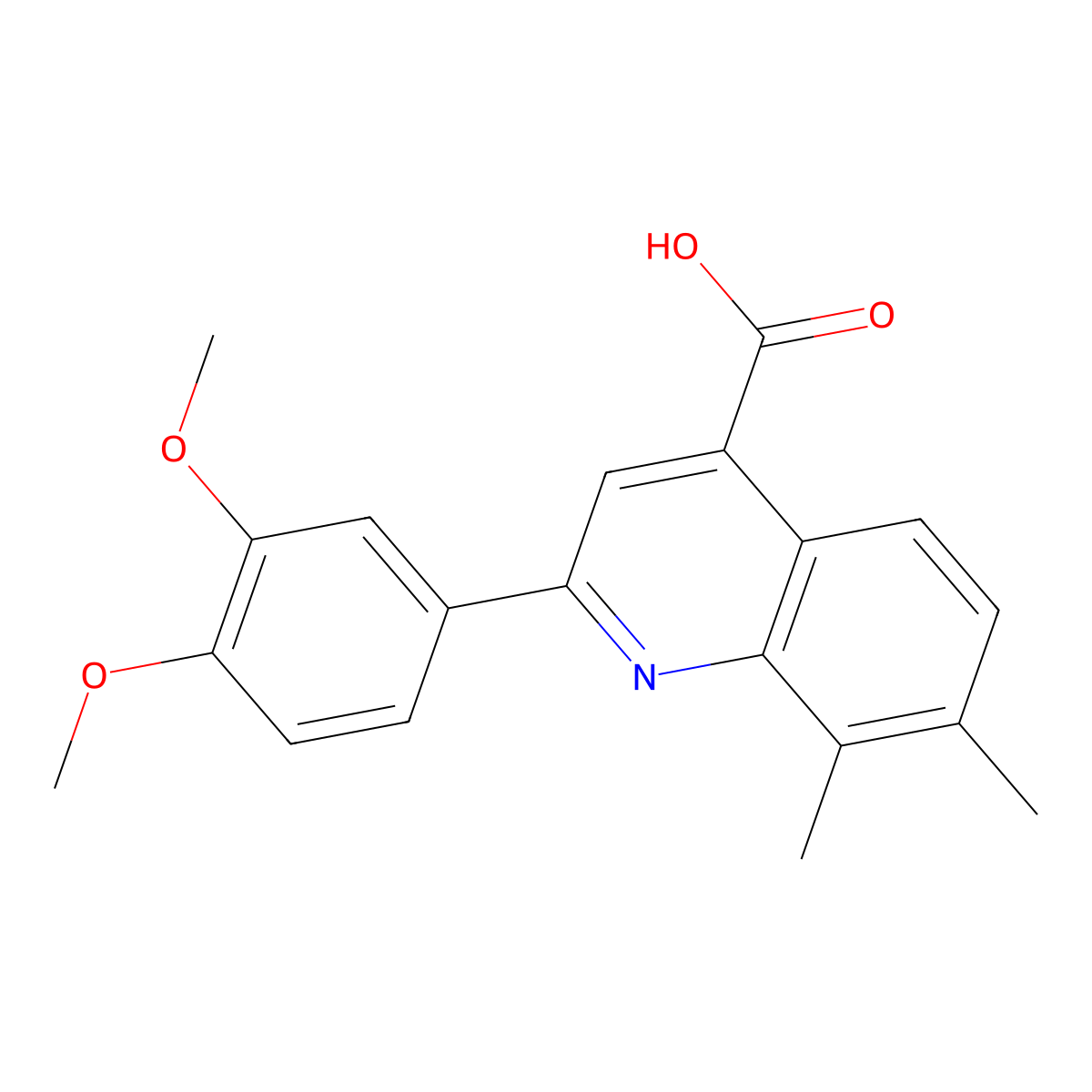 2-(3,4-Dimethoxyphenyl)-7,8-dimethylquinoline-4-carboxylic acid molecular structure, CAS 588695-33-4