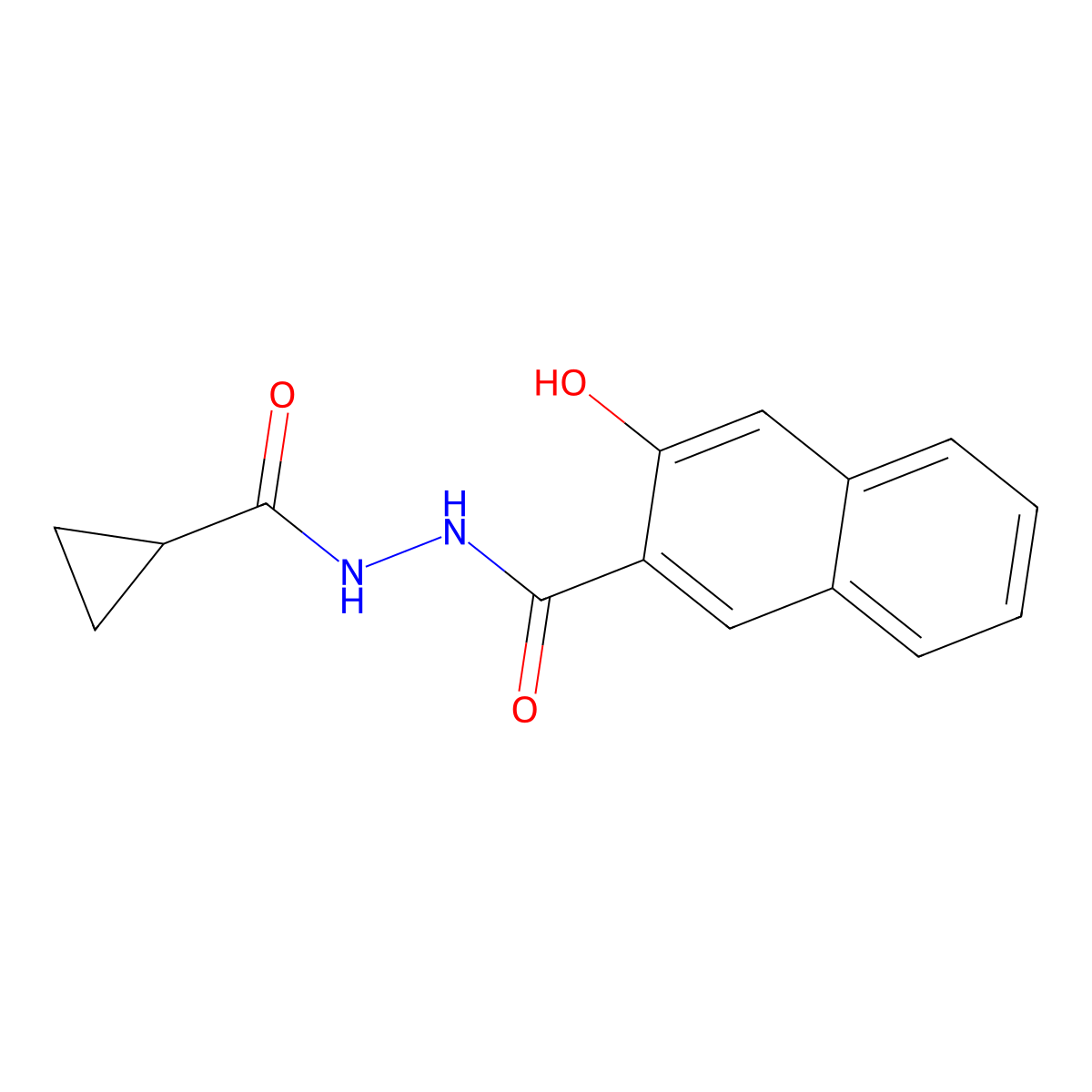 N'-(cyclopropanecarbonyl)-3-hydroxynaphthalene-2-carbohydrazide molecular structure, CAS 588695-51-6