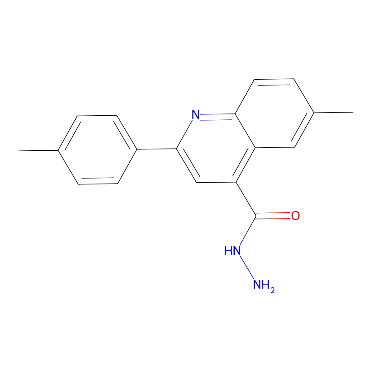 6-Methyl-2-(4-methylphenyl)quinoline-4-carbohydrazide molecular structure, CAS 588696-78-0